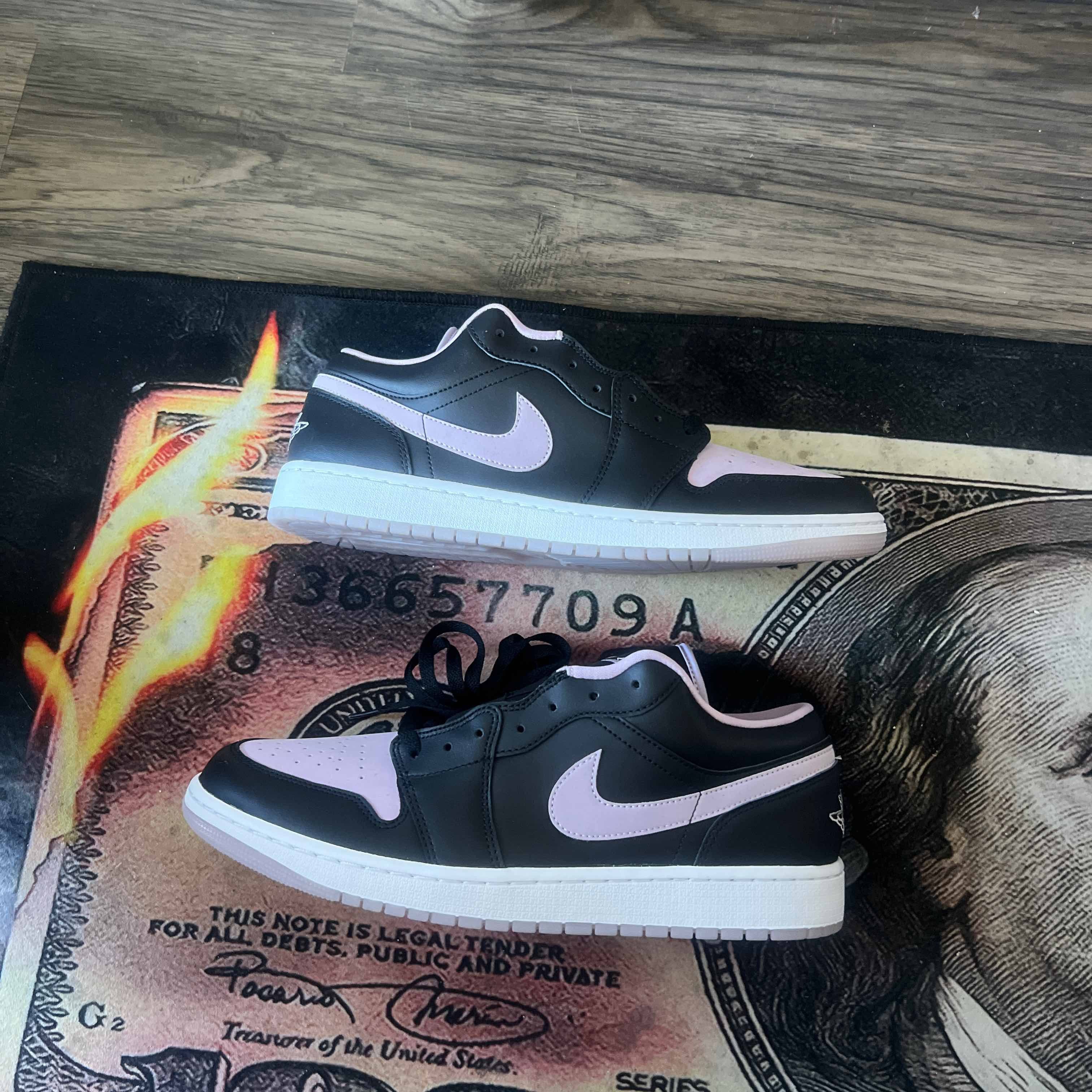 image of Air Jordan 1 Low Se Black Iced Lilac Shoes, Men's (Size 13)