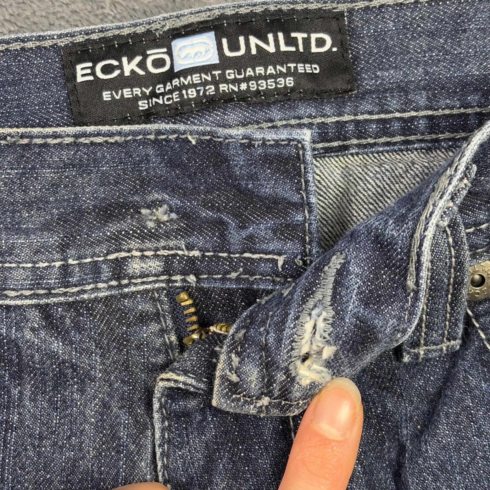 Ecko Unltd. VTG Ecko Unltd Rhino Brand Baggy Jeans 30x30 Embroidered Size US 30 / EU 46 - 12 Thumbnail