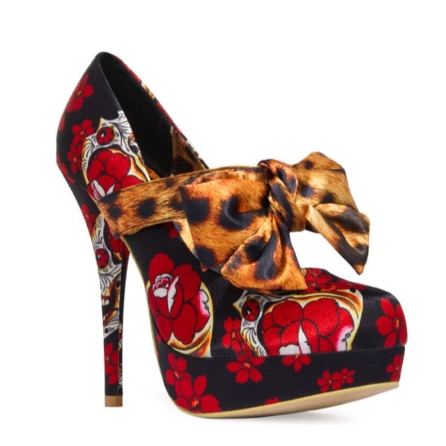 Other Iron Fist Siesta skull Couture Leopard Bow Floral Satin Red Size US 9 / IT 39 - 1 Thumbnail