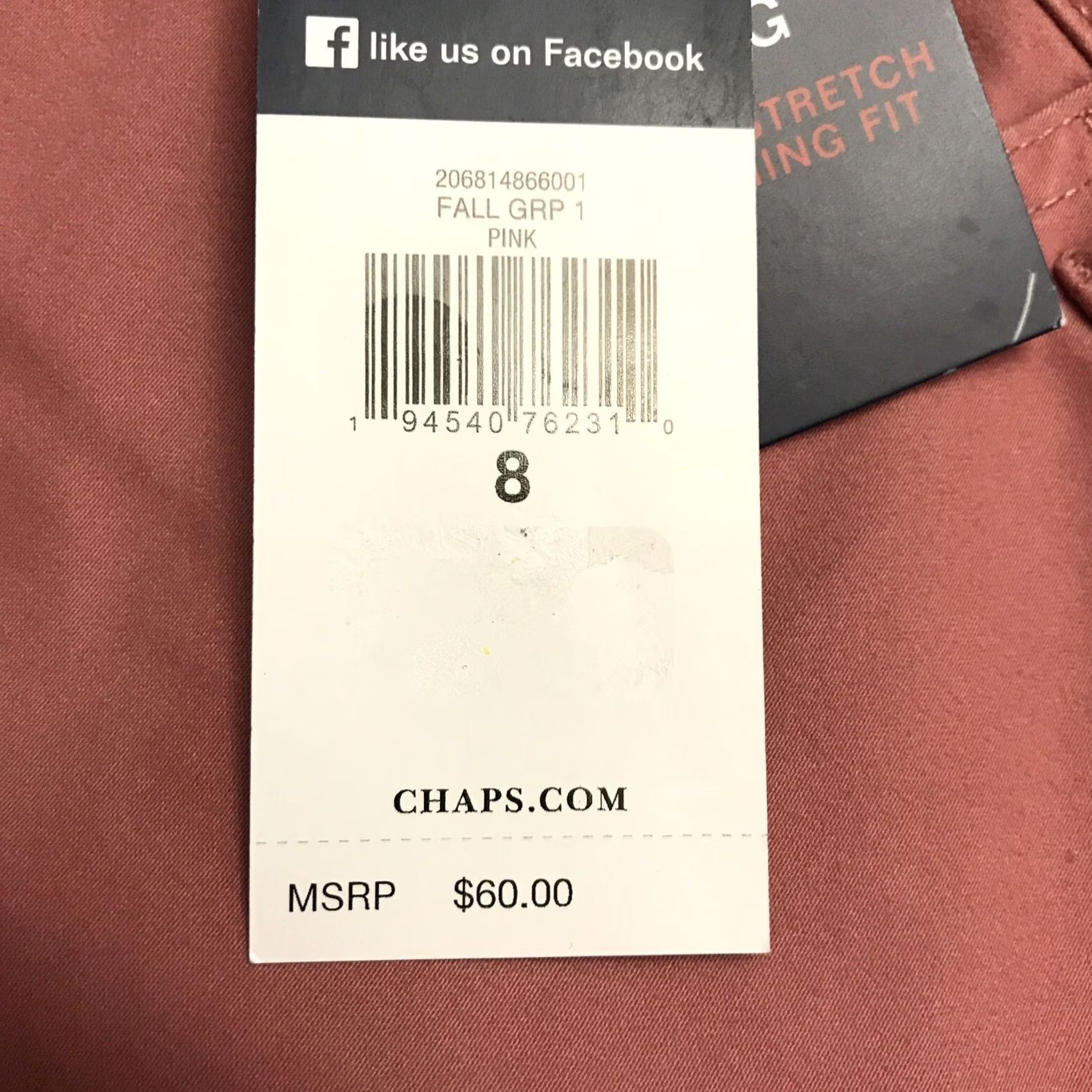 Chaps Chaps Pants Womens 8 Pink Slim Straight Mid Rise NWT Dress Workwear Easy Care Stretch Flat Front Pocket Size 30" / US 8 / IT 44 - 6 Thumbnail
