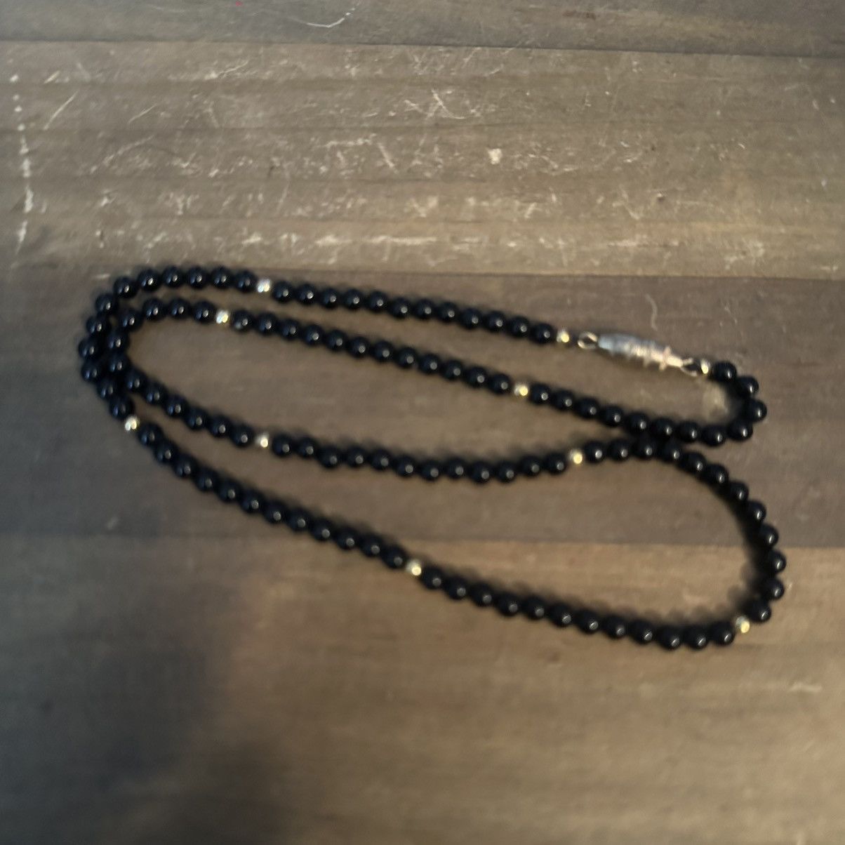 Vintage Vintage black and gold glass bead necklace Size ONE SIZE - 2 Thumbnail