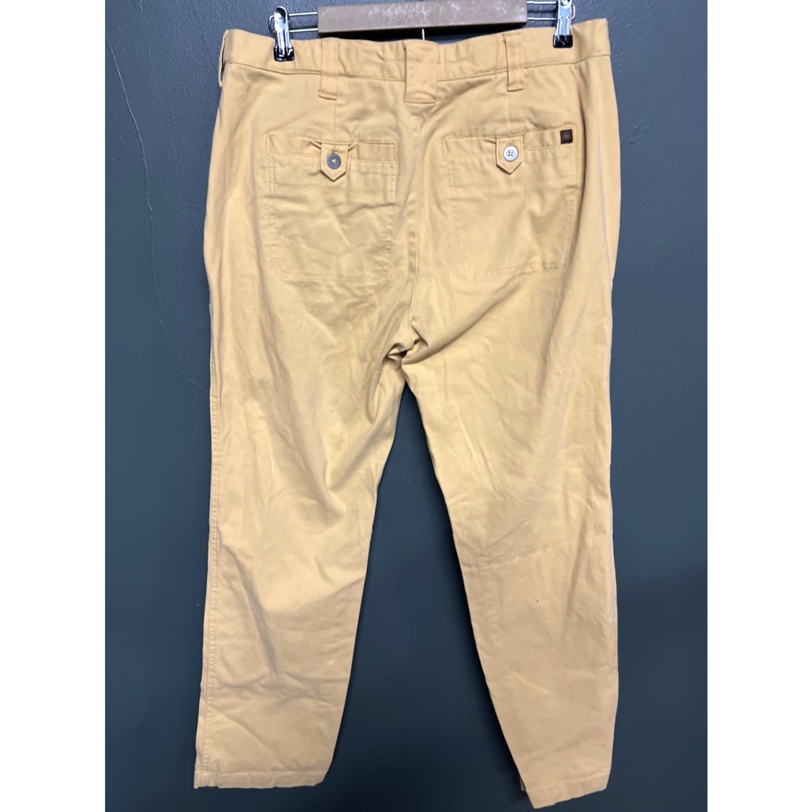 The Territory Ahead Territory Ahead Mens Pants Regular Straight Chino 35x32 Yellow Cotton Blend Front Zip Pockets Adjustable Waist Size US 35 - 3 Thumbnail