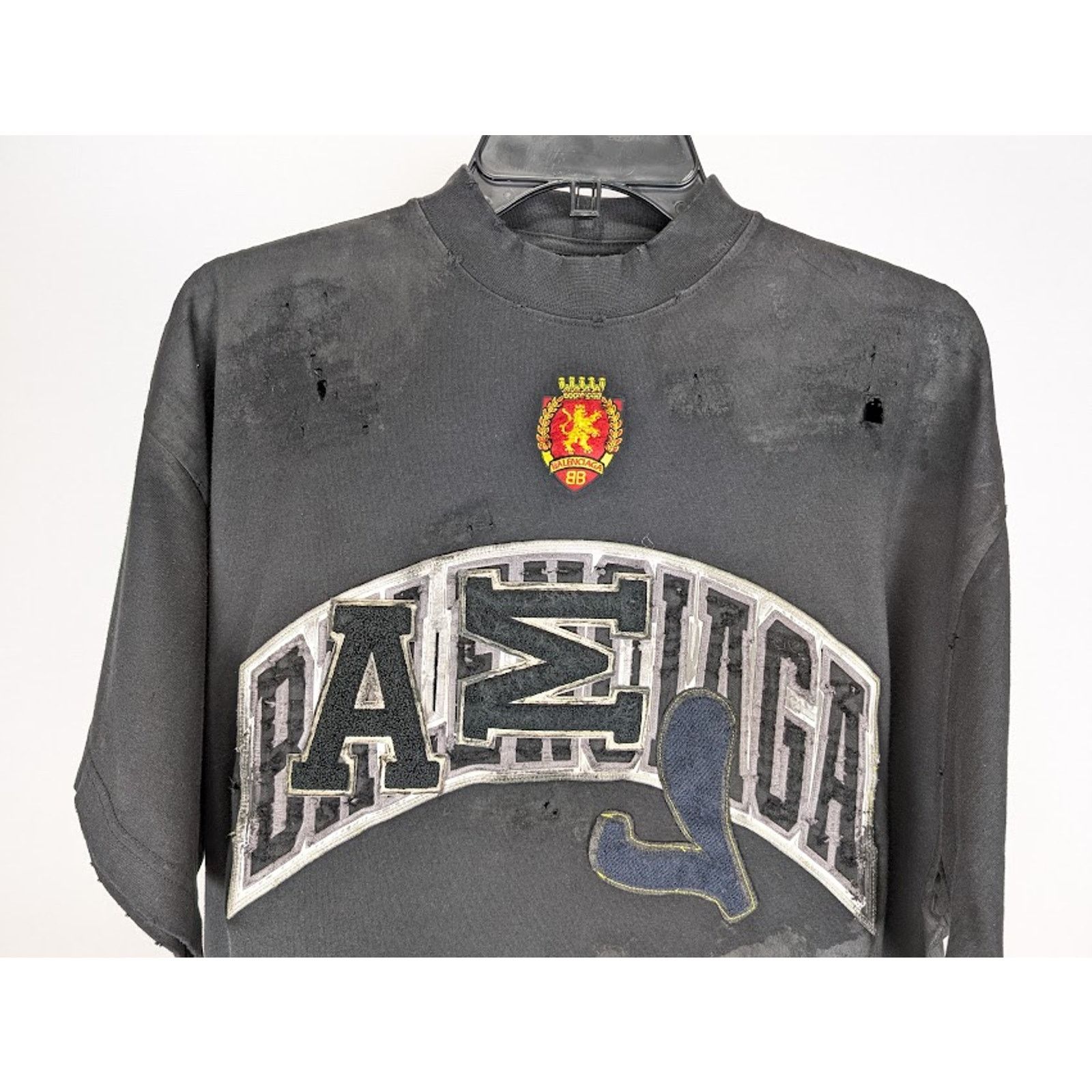 Balenciaga o1rshd1 Oversized T-Shirt in Washed Black Size US M / EU 48-50 / 2 - 4 Thumbnail