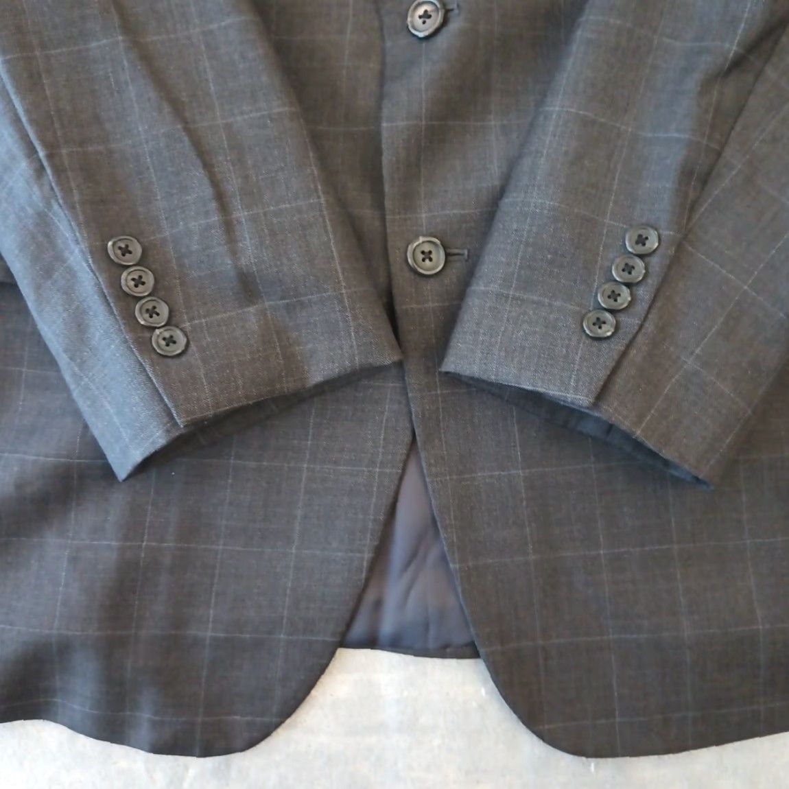 Jos. A. Bank Jos A Bank Blazer Mens 42 Black Plaid Wool Two Button Single Vent Jacket Coat Notch Lapel Single-Breasted 2 Piece Vintage? No Size 42R - 4 Thumbnail