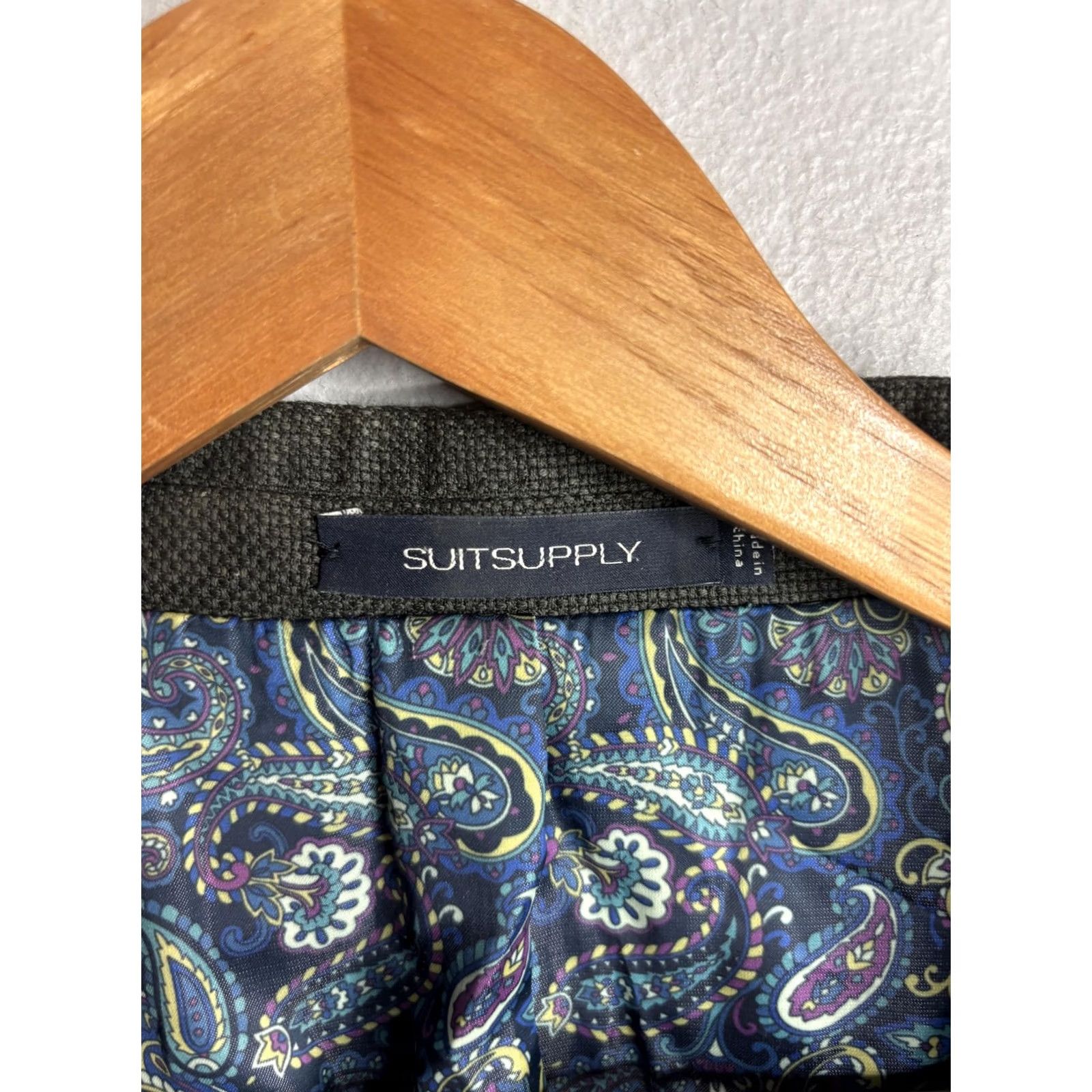Suitsupply Suitsupply Blazer Mens 38 Gray Wool La Spalla 2 Button Jacket Sport Coat Paisley Size 38R - 3 Thumbnail