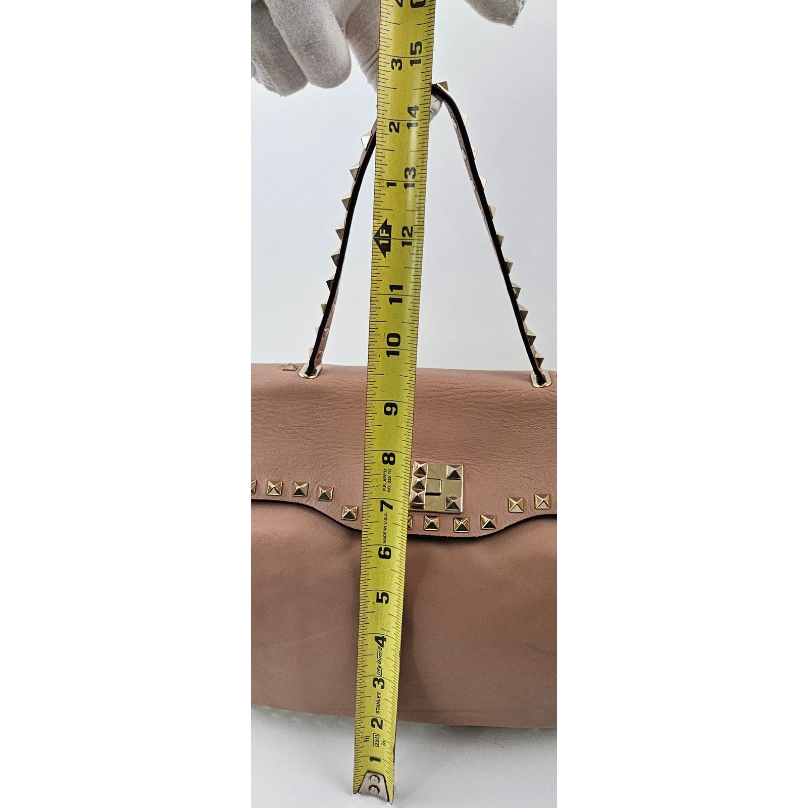 Valentino Valentino Taupe Leather Rockstud Crossbody Bag Size ONE SIZE - 14 Thumbnail