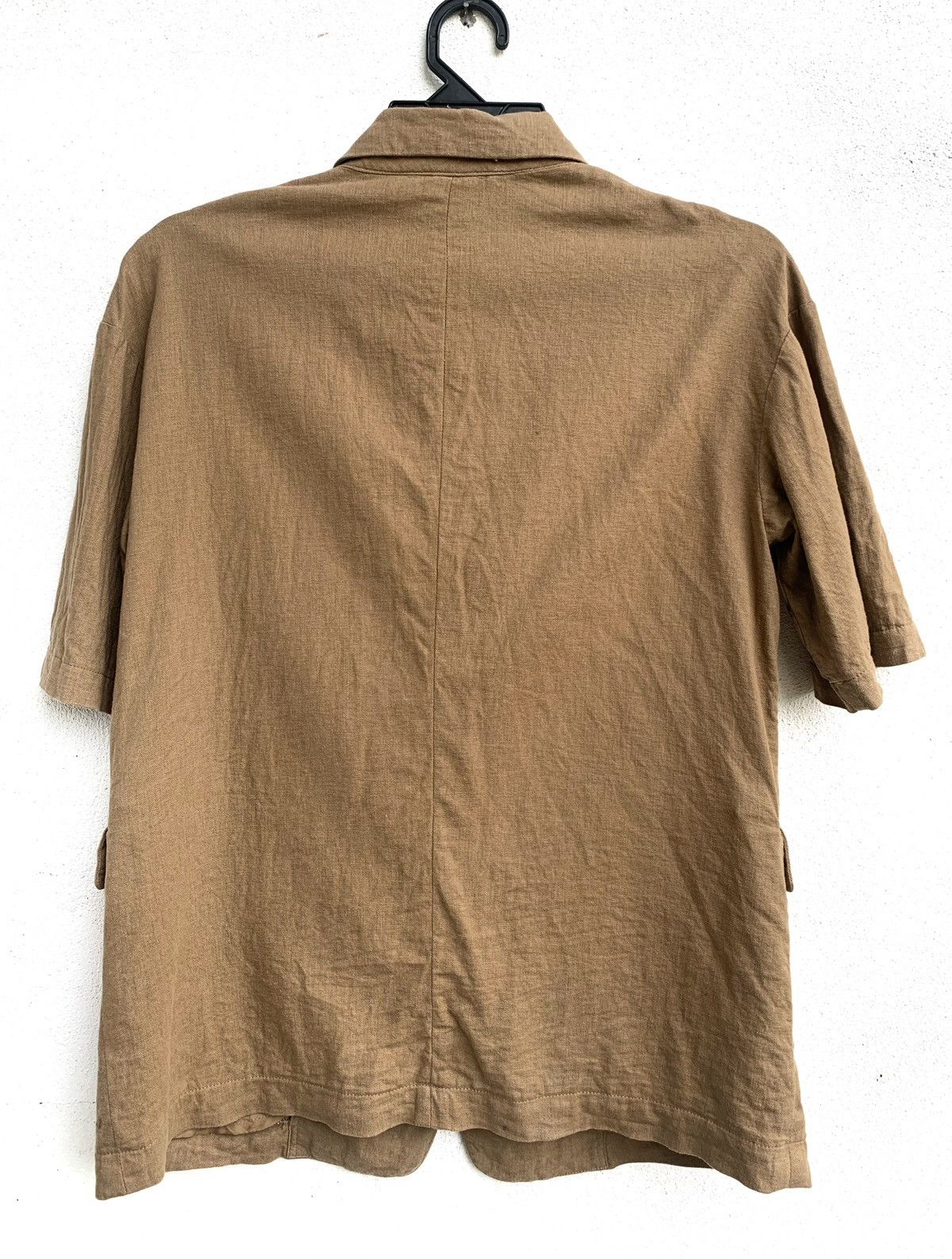 GU × Japanese Brand × Vintage Vintage Double Pockets Formal Shirt linen Materials.. Size M / US 6-8 / IT 42-44 - 7 Thumbnail