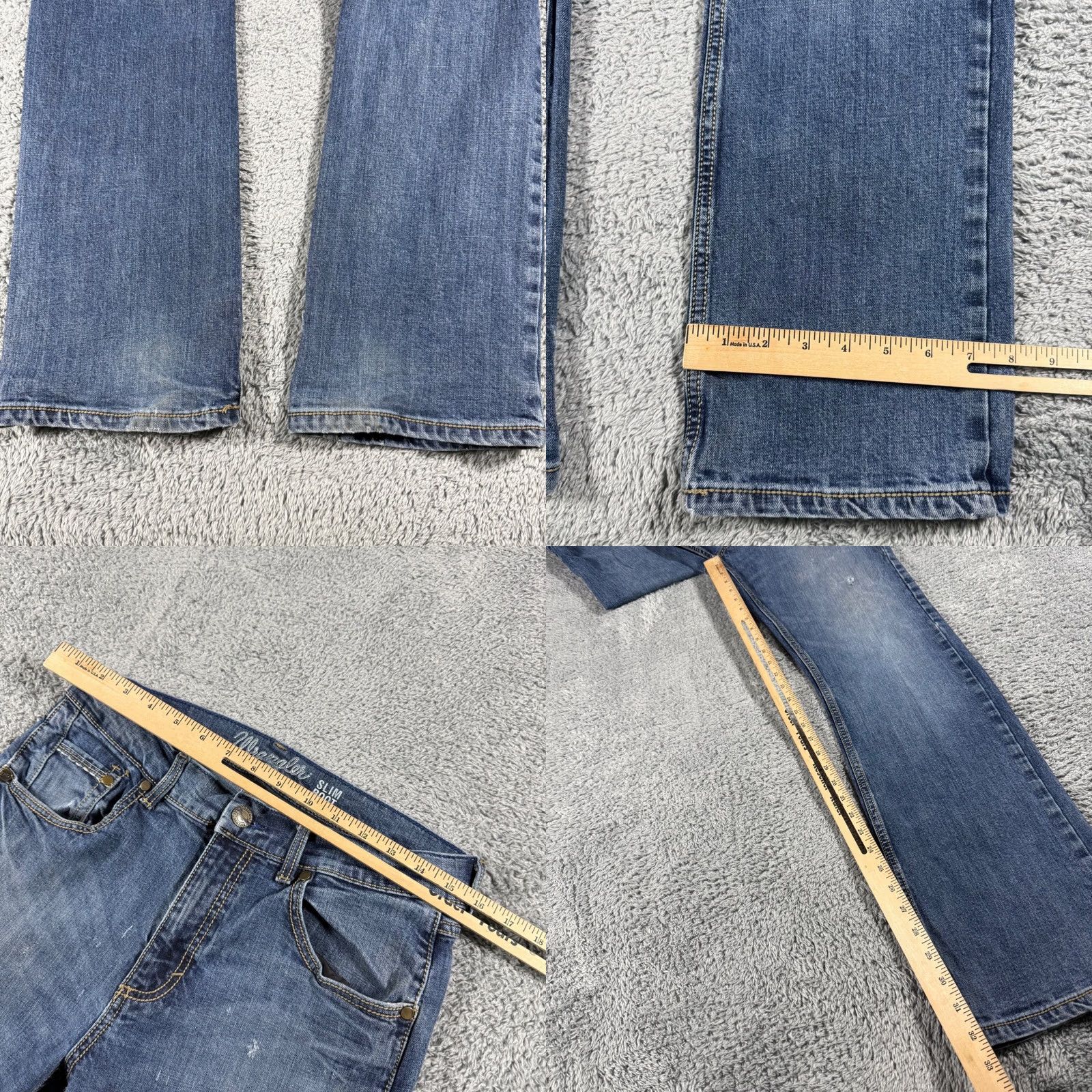 Wrangler Wrangler Jeans Mens 32x33 Bootcut Slim 5-Pocket Denim Western Light Blue Size US 32 / EU 48 - 8 Thumbnail