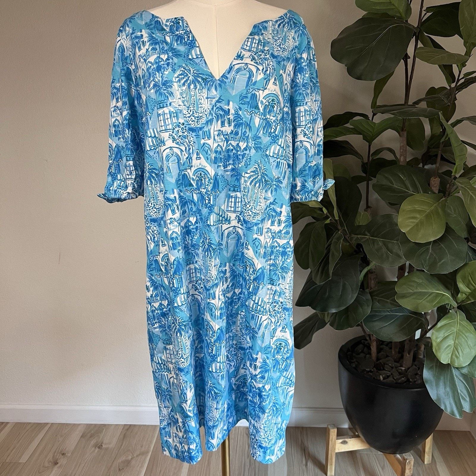 Lilly Pulitzer NWT Lilly Pulitzer XL Easley Dress Sunny State Of Mind Size XL / US 12-14 / IT 48-50 - 4 Thumbnail