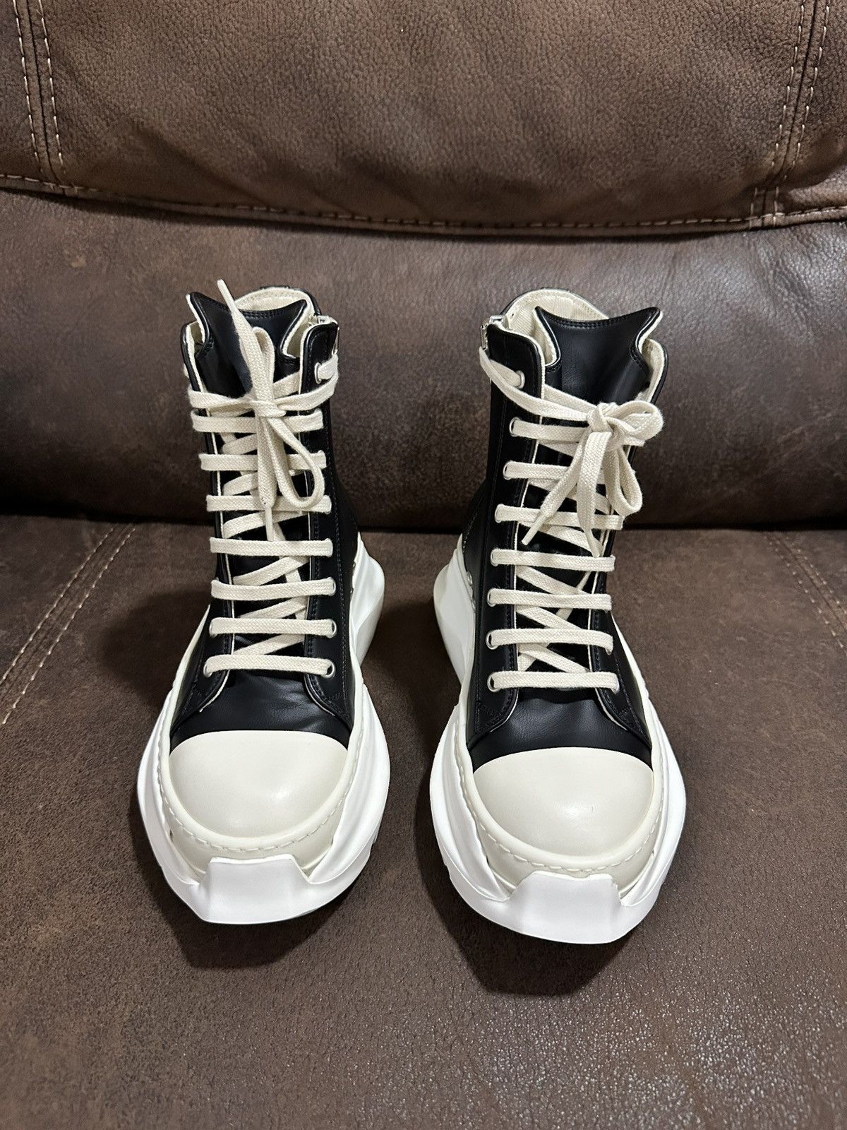 Rick Owens Drkshdw Rick Owen DRKSHDW Black Leather Ramone High Abstract Size 36 Size US 6 / IT 36 - 3 Thumbnail