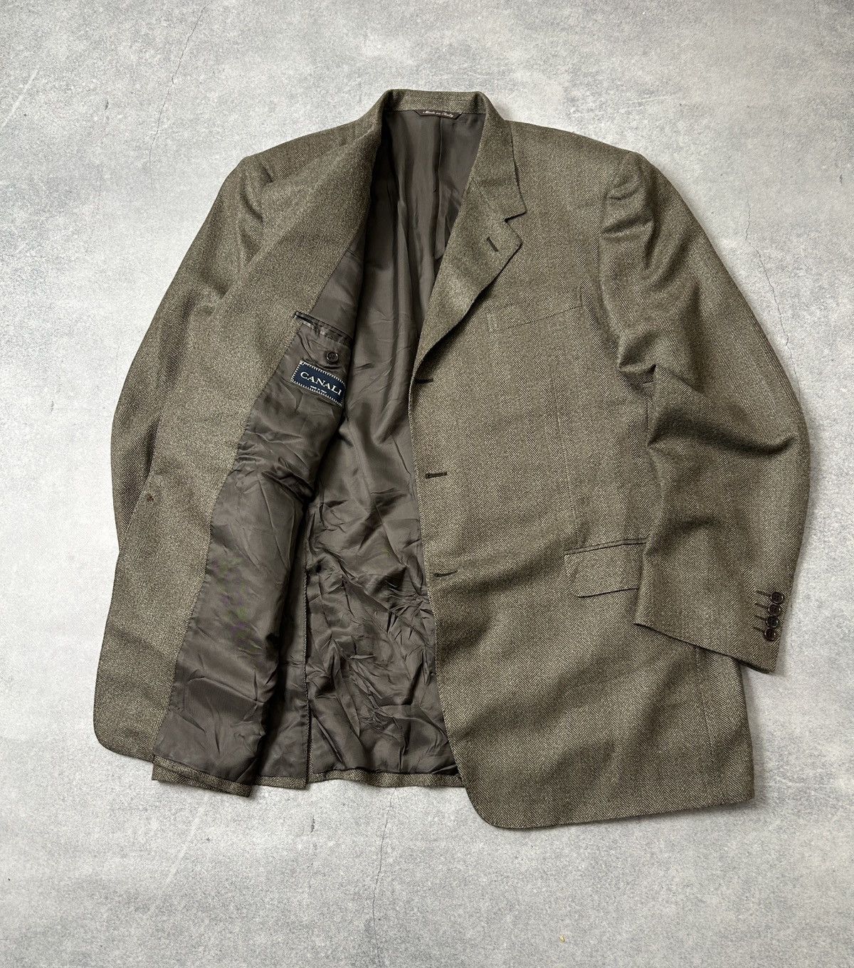 Canali Canali blazer tweed made in italy mens L Size 46L - 2 Thumbnail