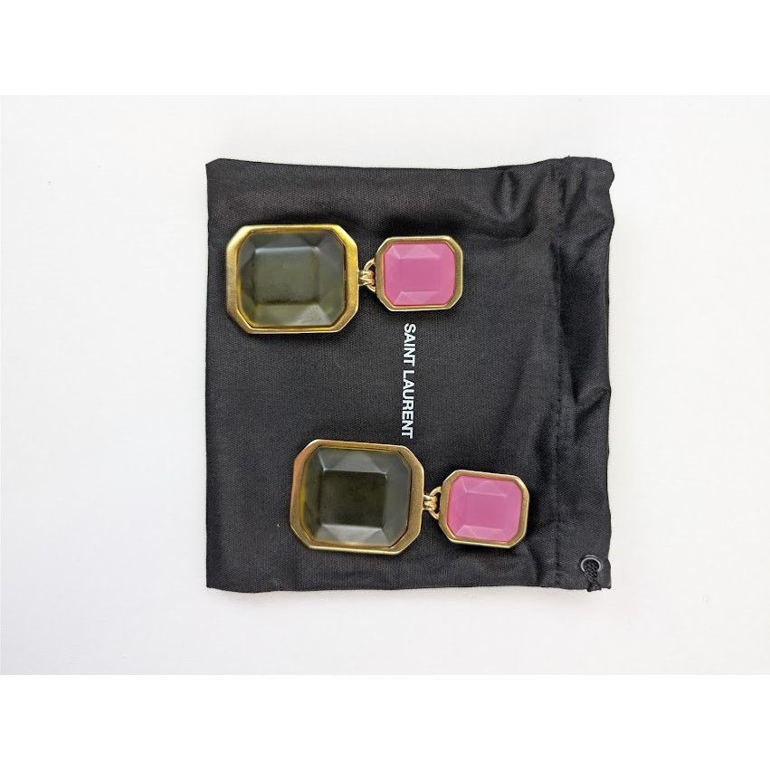 Saint Laurent Paris o1rshd1 Size: OS / Octagon Earring in Metal and Resin Multi Size ONE SIZE - 10 Thumbnail