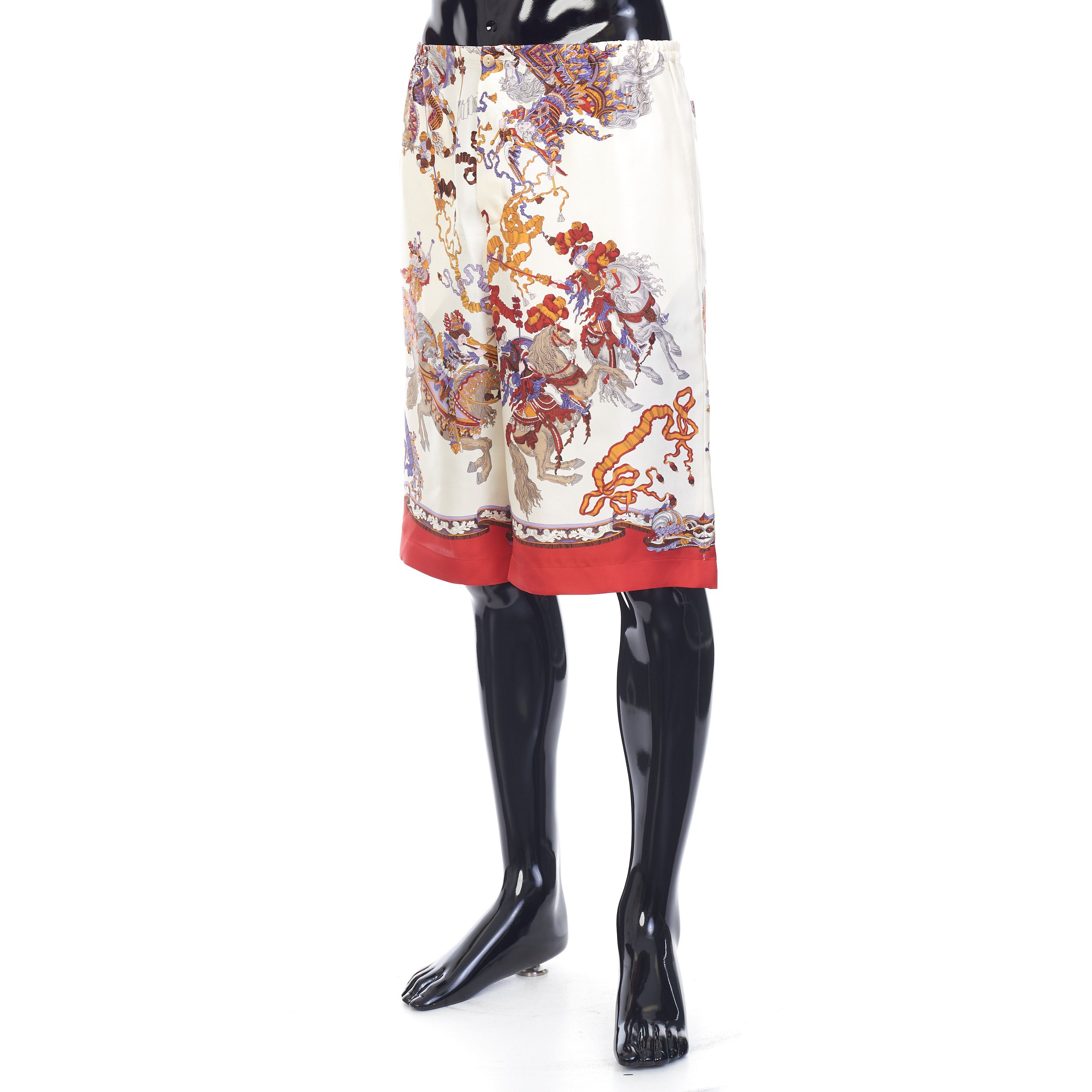 Gucci Silk Short With Roi Soleil Print In Ivory And Red Size US 36 / EU 52 - 2 Thumbnail