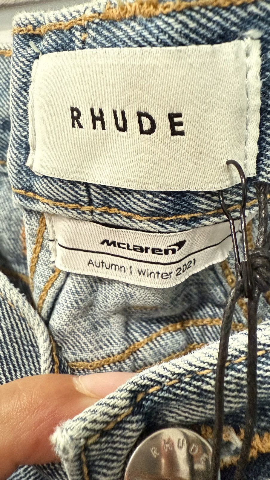 Rhude Rhude x McLaren Denim Embroidered Jean Size 32, color Blue Size US 32 / EU 48 - 5 Thumbnail