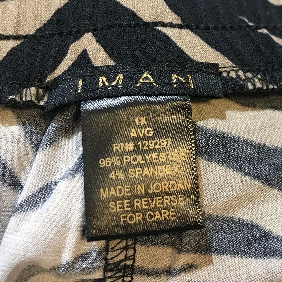 Other IMAN Zebra High-Rise Wide Leg Stretch Pants 1X Size 38" / US 16 / IT 52 - 3 Thumbnail