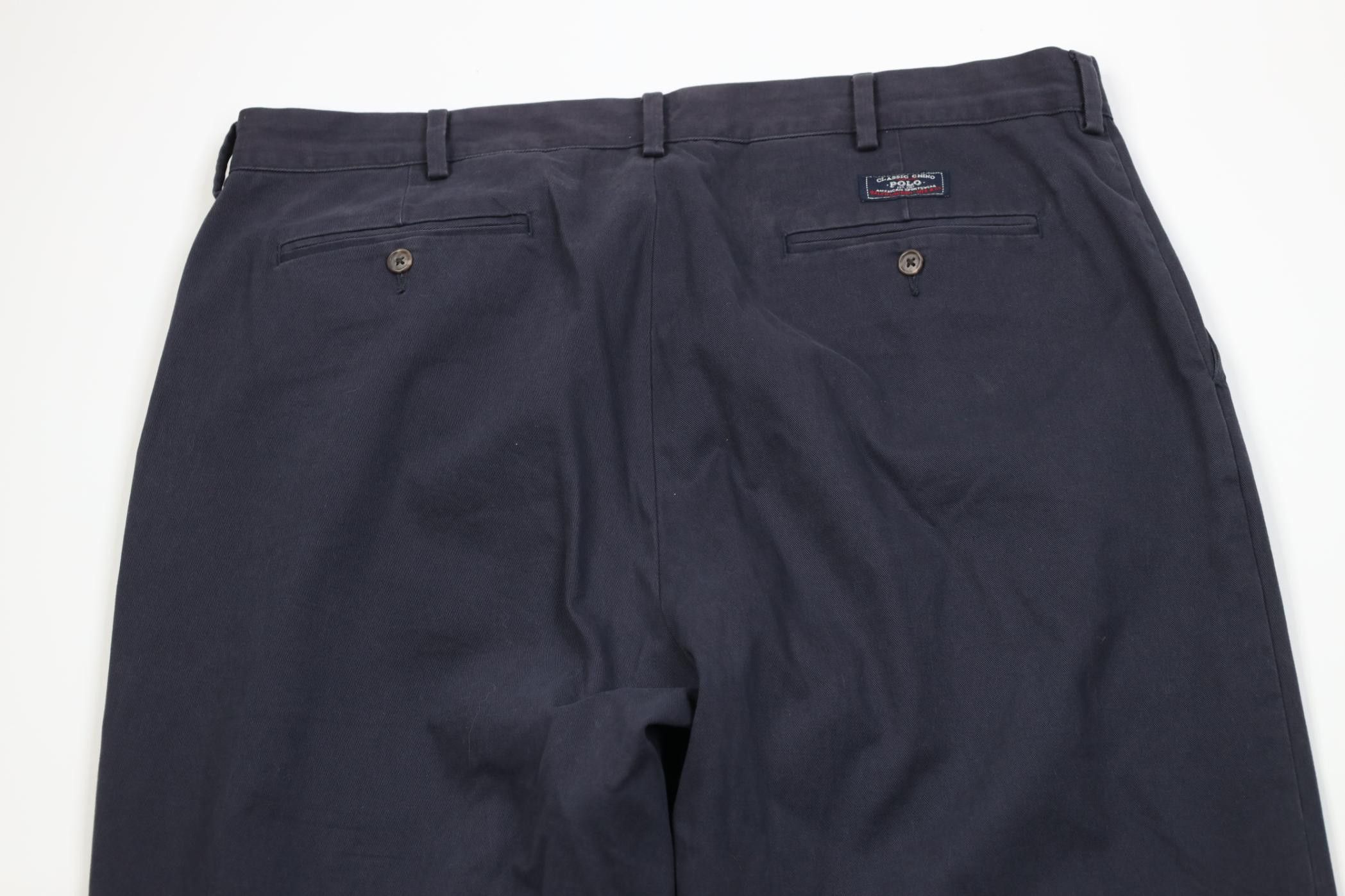 Polo Ralph Lauren Vintage 90s Ralph Lauren Wide Leg Chino Pants Cotton Blue Size US 38 / EU 54 - 12 Thumbnail