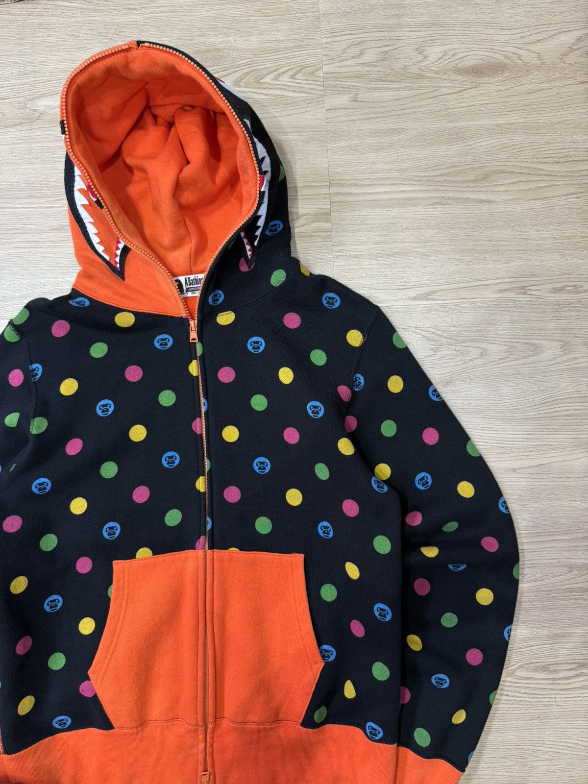 Vintage 90’s BATHING APE BAPE NEON WGM RARE SHARKY2K FULL ZIP HOODIE Size US M / EU 48-50 / 2 - 4 Thumbnail
