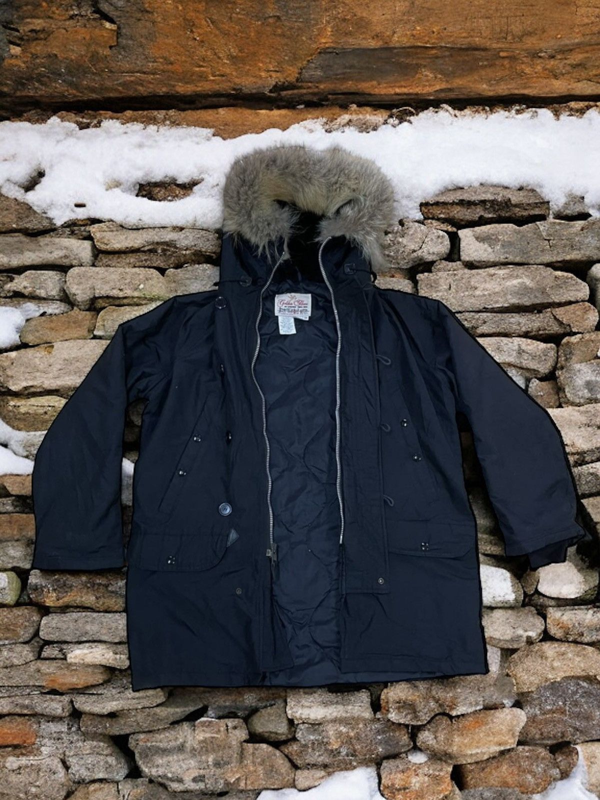 image of I Spiewak And Sons x Made In USA Vintage Golden Fleece By Spiewak Anorak Jacket in Black (Size XL)