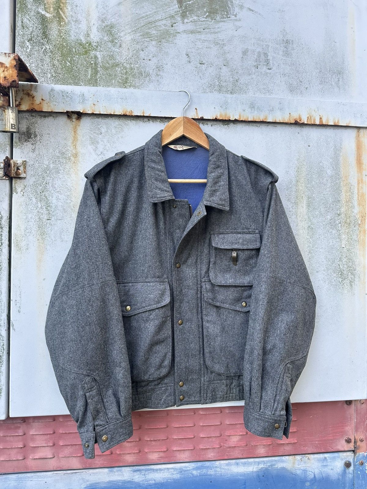 Vintage 👹Vintage Carmina Wool Tactical Bomber Jacket Size US M / EU 48-50 / 2 - 3 Thumbnail