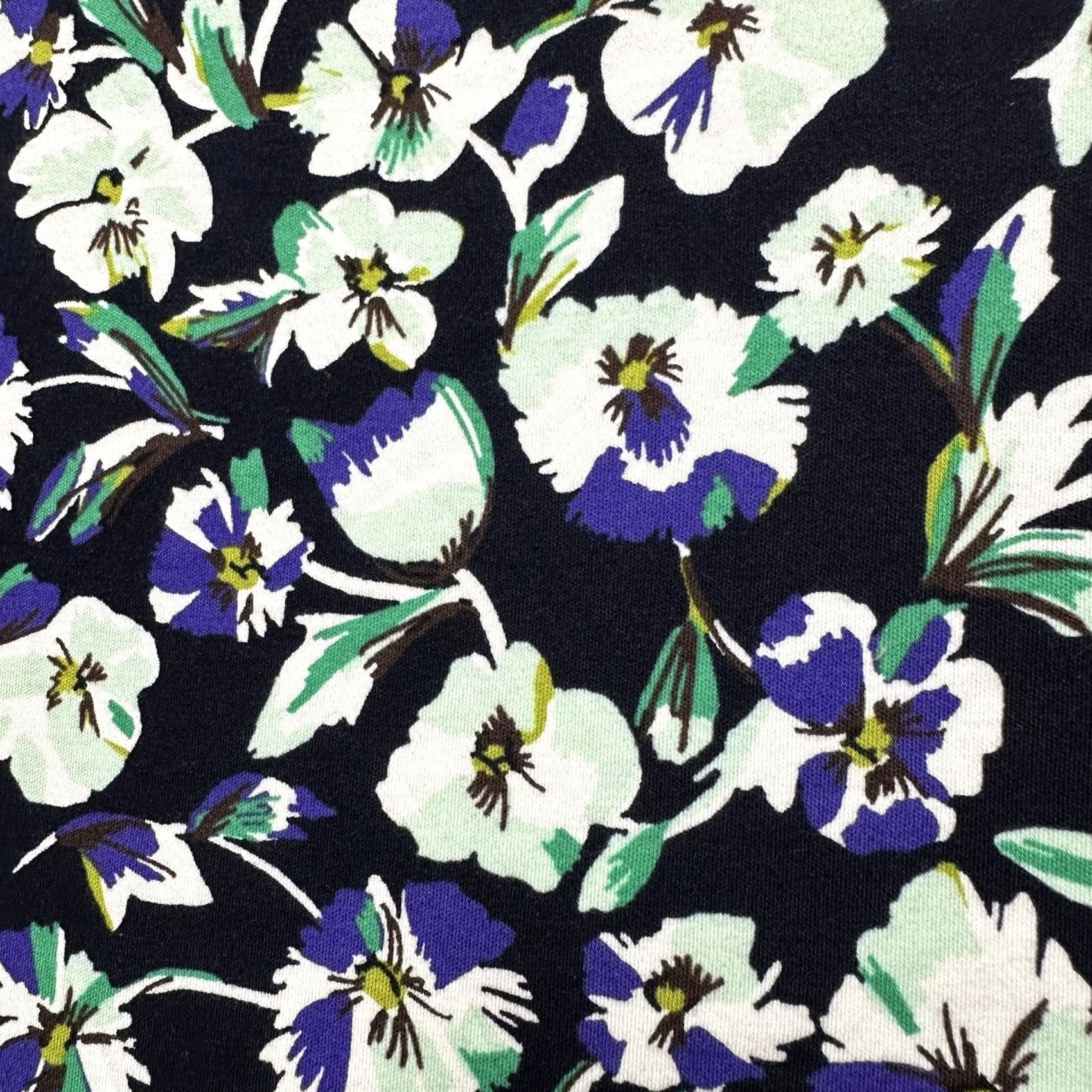 Croft & Barrow Croft & Barrow Blouse Womens PM Petite Blue Floral 3/4 Sleeve Boat Neck EUC Size M / US 6-8 / IT 42-44 - 3 Thumbnail
