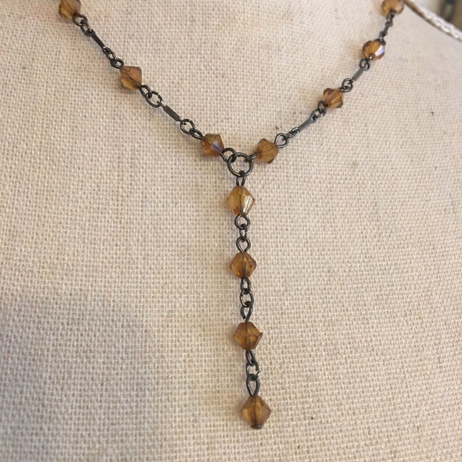 Jewelry Brown faceted bicone bead necklace Size ONE SIZE - 4 Thumbnail
