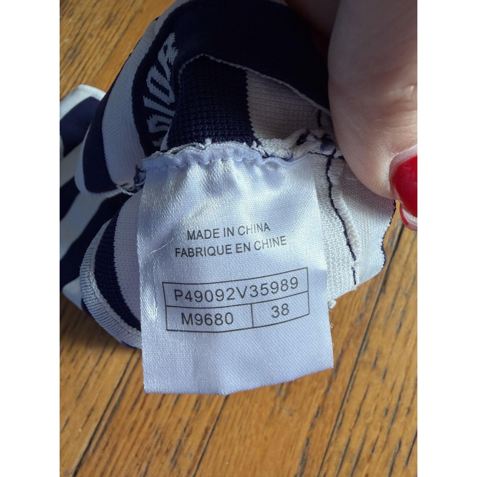 Christian Dior Monsieur Christian Dior Bralette 38 M Blue Striped J'Adior Logo Knit Size ONE SIZE - 3 Thumbnail