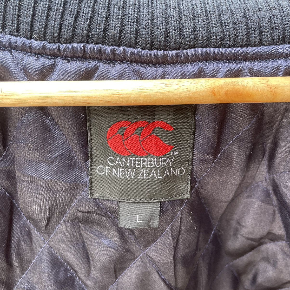 Canterbury of New Zealand × Vintage 🔥🔥Canterbury Snap Buttons Big Logo Light Varsity Jacket Size US L / EU 52-54 / 3 - 13 Thumbnail