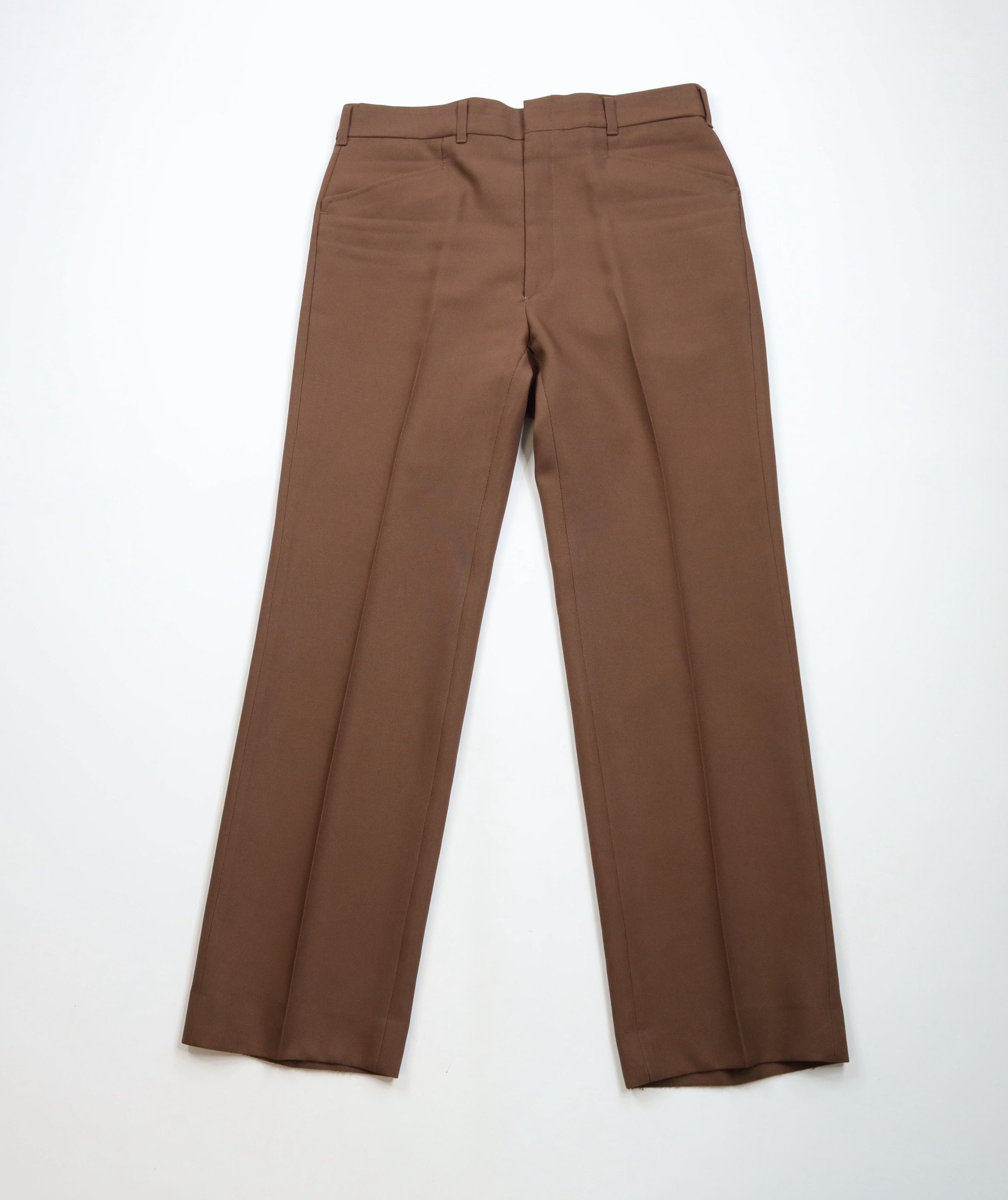 Vintage Vintage 70s Streetwear Flared Wide Leg Chino Pants Brown USA Size US 34 / EU 50 - 1 Thumbnail