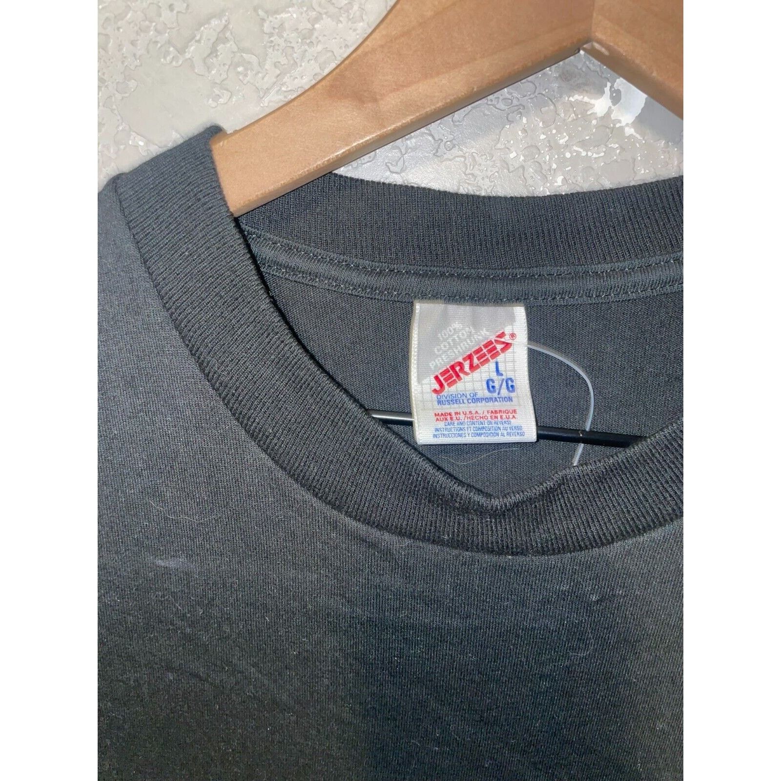 Jerzees × Vintage Bike Trash Shirt Worn World Wide Made In America L Black Tee Size US L / EU 52-54 / 3 - 5 Thumbnail