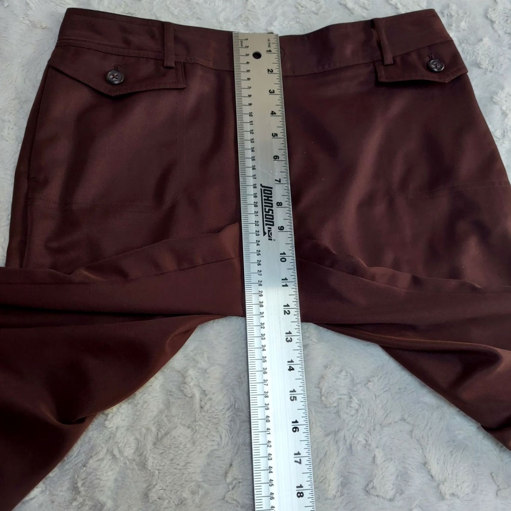 Izod IZOD Womens Golf Pants Size 8 Stretch Straight Leg Cropped Ankle Brown Size 30" / US 8 / IT 44 - 8 Thumbnail