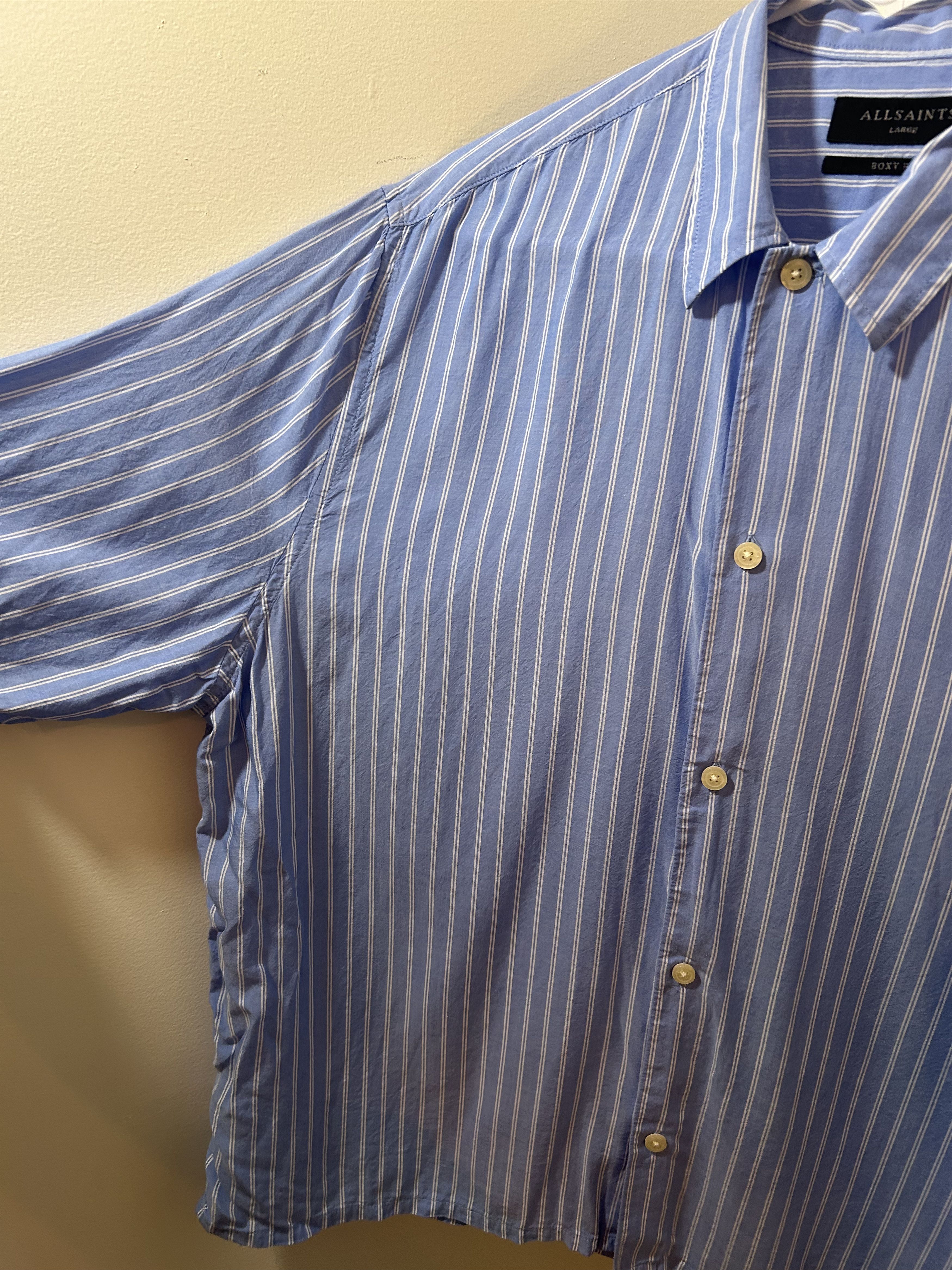 Allsaints All Saints Striped Summer Button Up Size US L / EU 52-54 / 3 - 5 Thumbnail