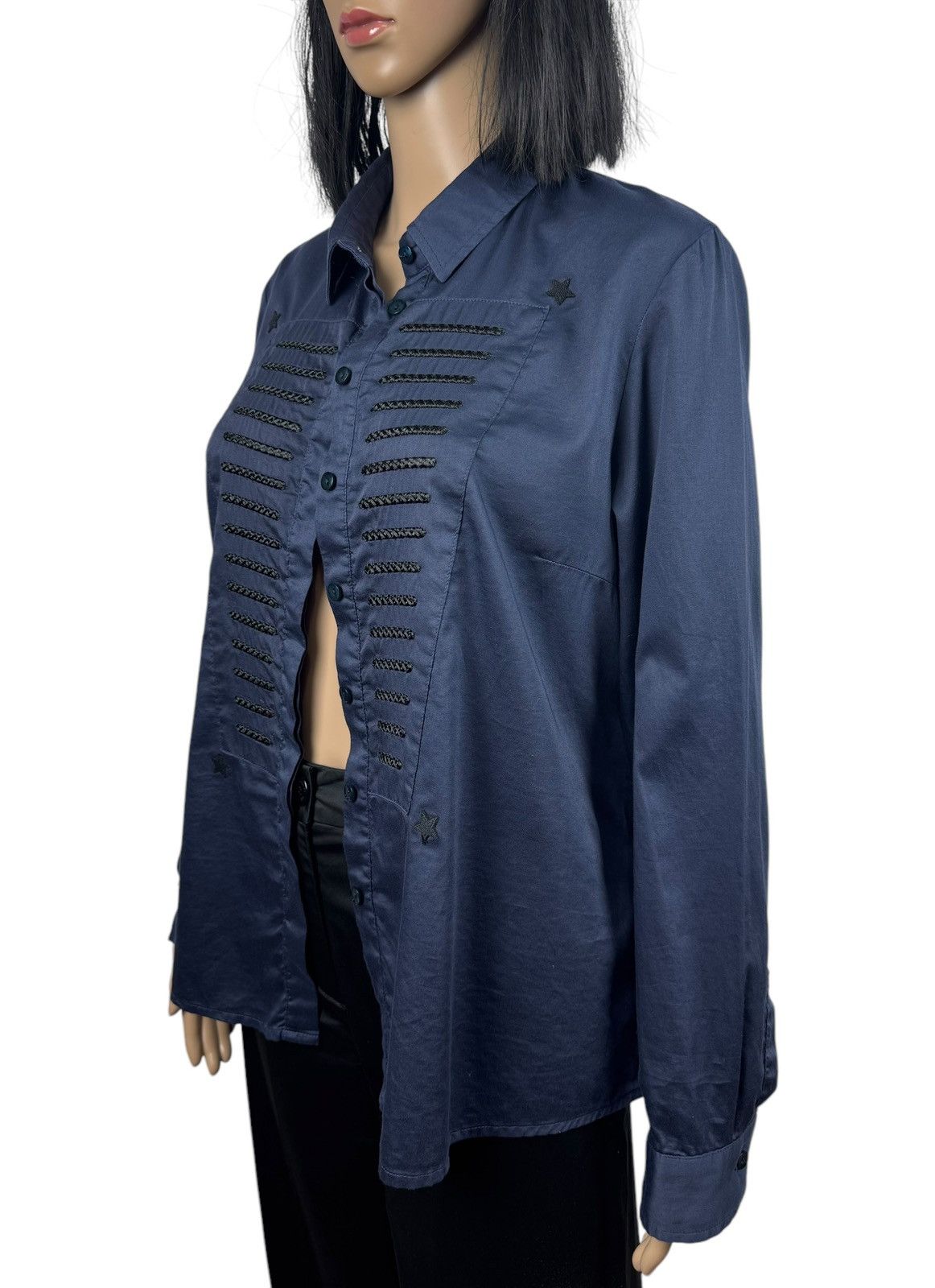 Designer Javier Simorra Shirt Blouse Cotton Button Up Embroidered Size L / US 10 / IT 46 - 10 Thumbnail