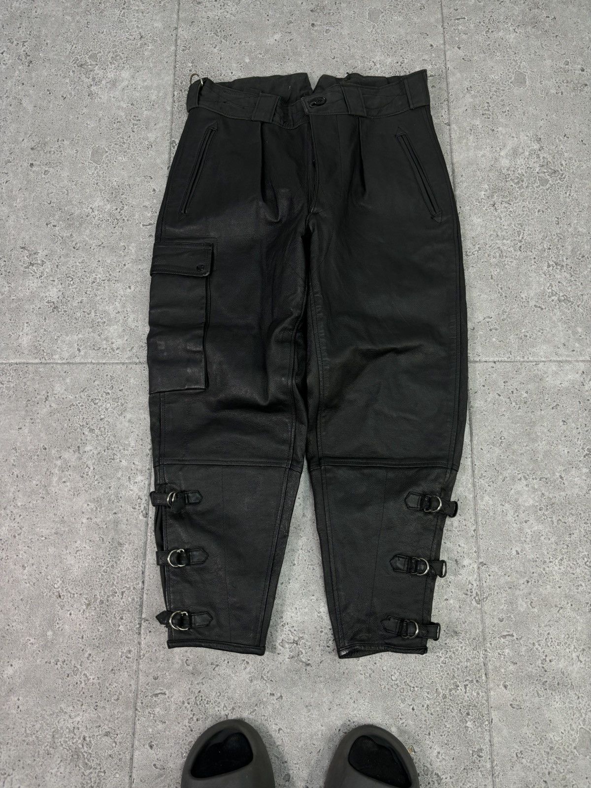 Japanese Brand × Vintage 2000s Swag Opium Avant Garde Japanese Leather Pants Moto Y2K Size US 34 / EU 50 - 1 Thumbnail