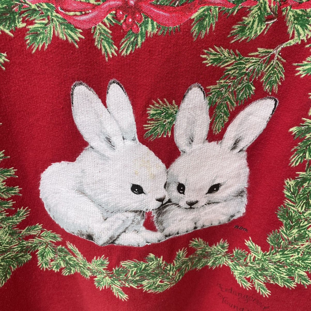 Vintage 🔥Vintage 90s Endagered Young’Uns Big Rabbit Sweatshirts Size US L / EU 52-54 / 3 - 6 Thumbnail