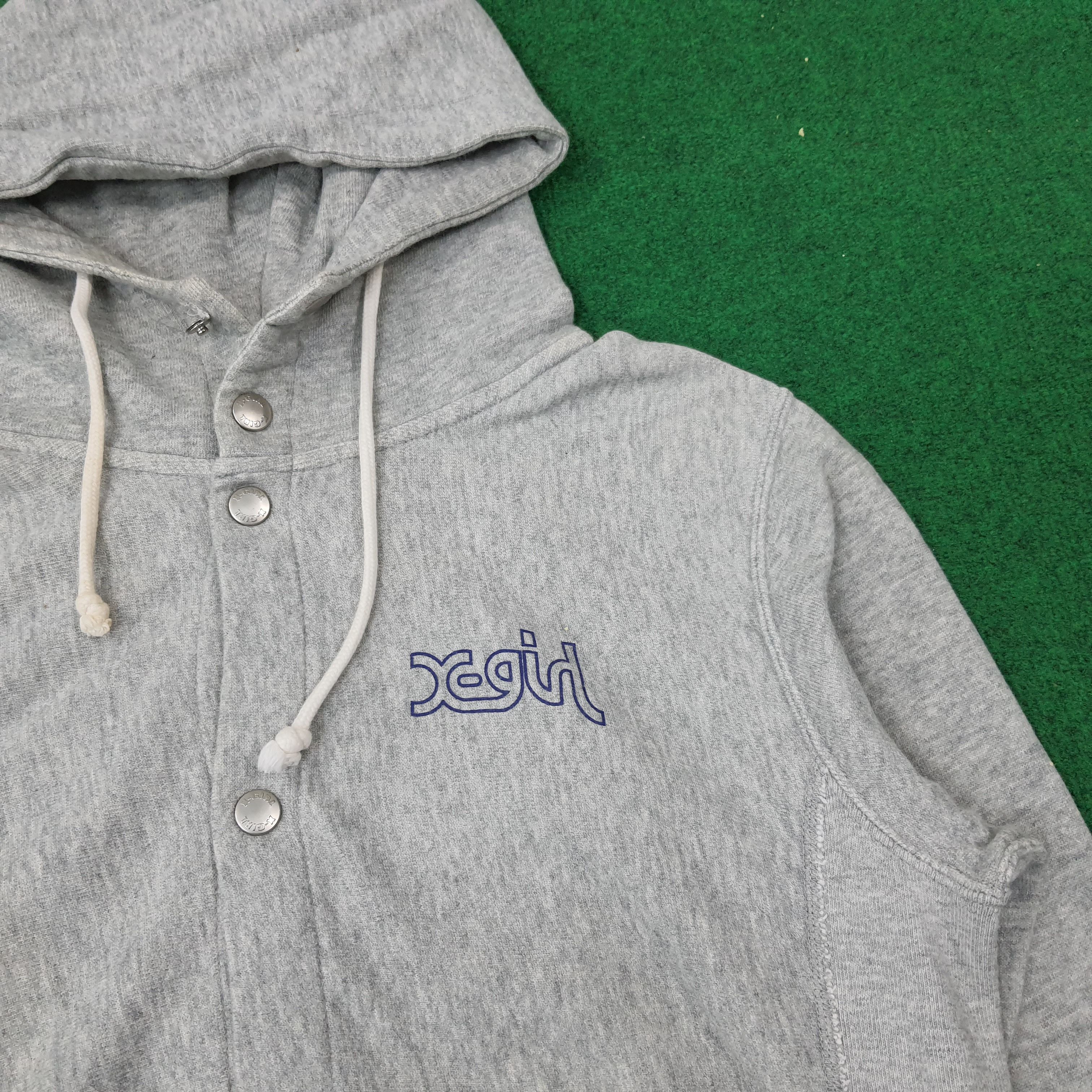 Champion × Japanese Brand × Vintage Vintage Champion x X-Girl Japan Brand Button Jackeylt Hoodie Size US S / EU 44-46 / 1 - 4 Thumbnail