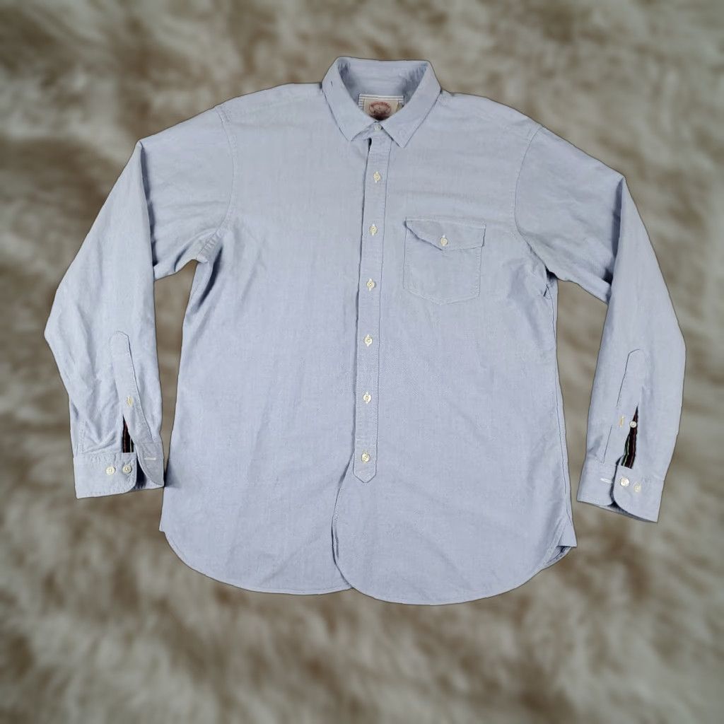 Brooks Brothers VINTAGE Brooks Brothers Shirt Mens Large Blue Slim Casual Button Up Long Sleeve Size US L / EU 52-54 / 3 - 1 Thumbnail