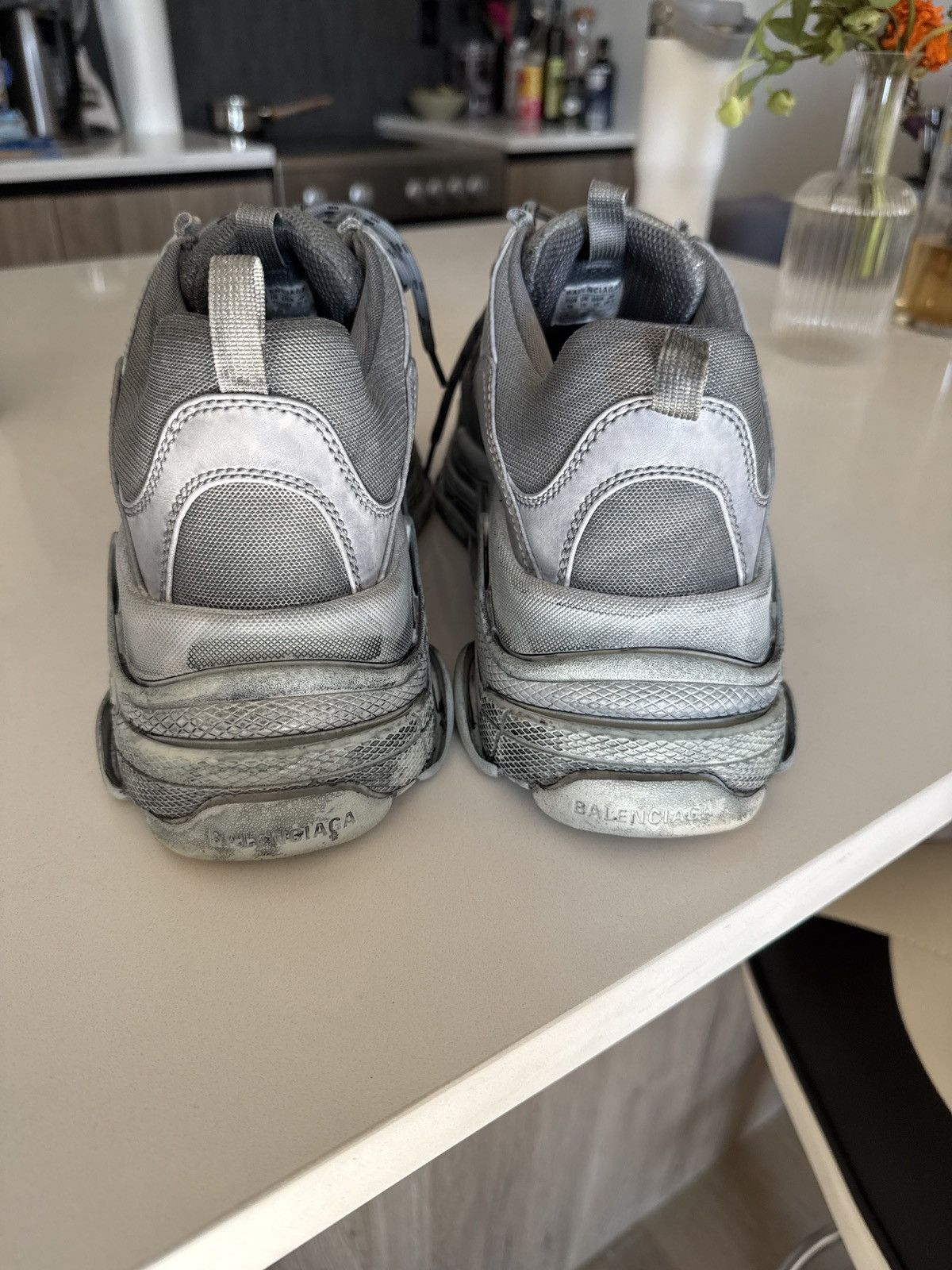 Balenciaga Balenciaga Triple S grey distressed sneakers Size US 12 / EU 45 - 5 Thumbnail