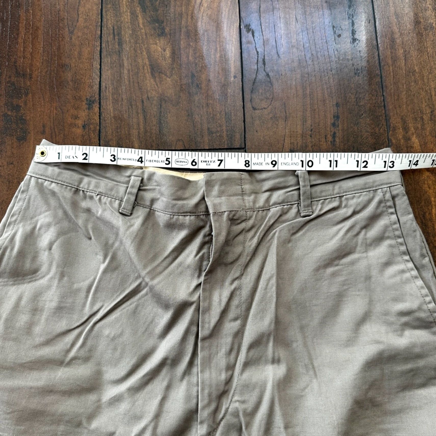Vintage VTG 1960s Brown Dress Pants Trousers 26x29 Flat Front High Waist Straight Leg Military Cotton Men's Slacks Nightwear? Wait. Size US 26 / EU 42 - 6 Thumbnail
