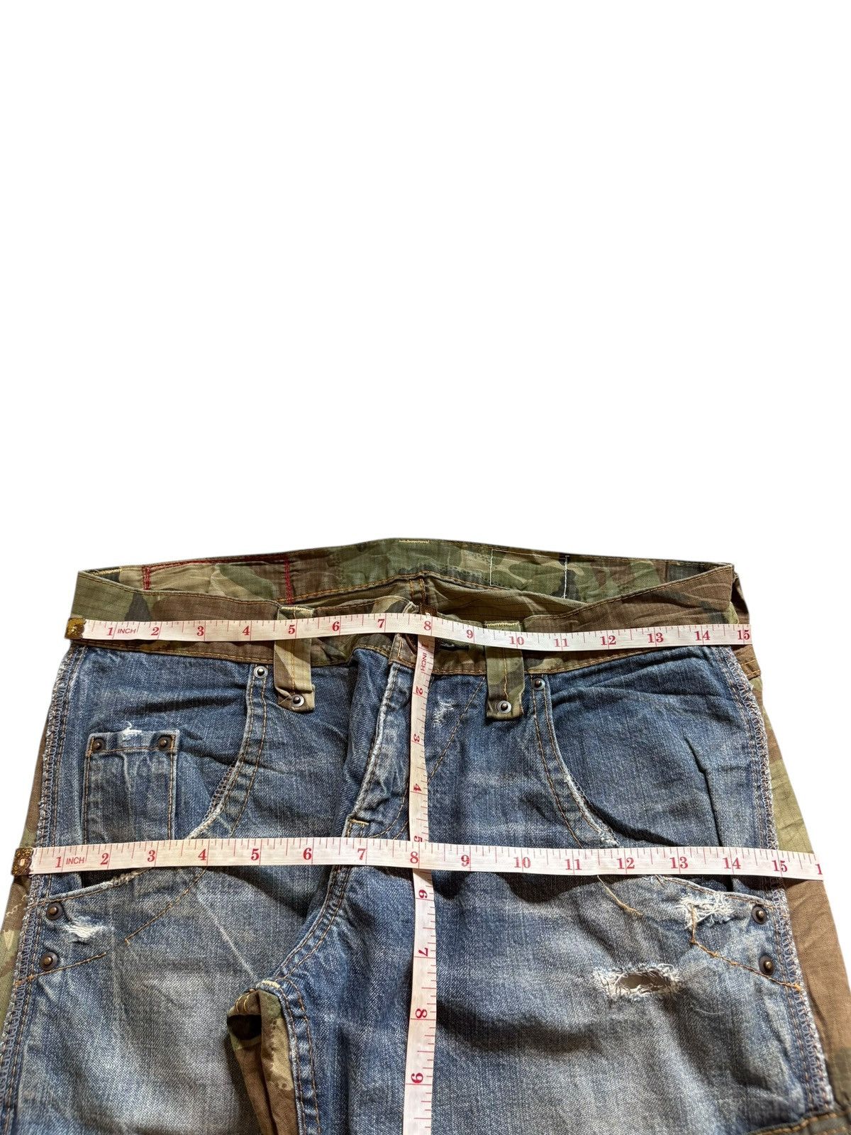 Japanese Brand Vintage Japanese Brand Hybrid Cargo Mud Wash Distressed Jean Size US 30 / EU 46 - 10 Thumbnail