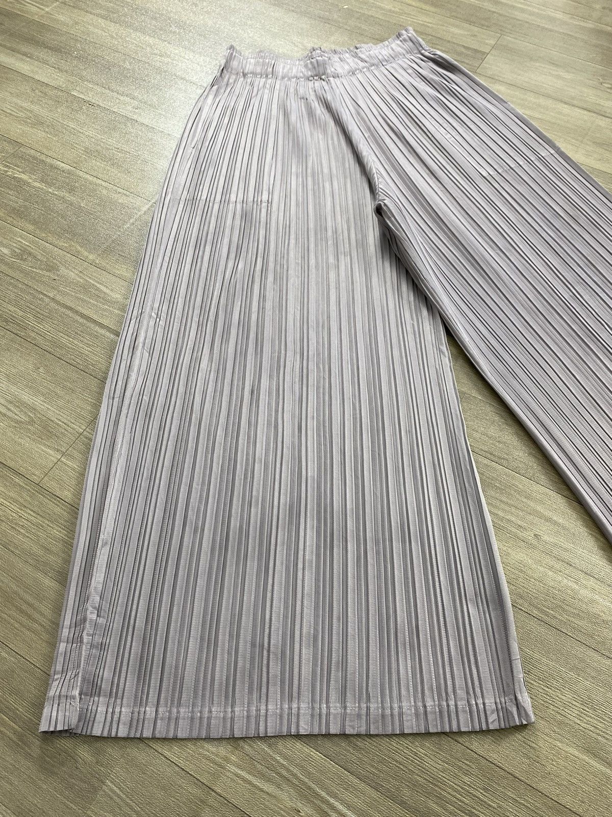 Pleats Please Issey Miyake Vintage Pleats Please Issey Miyake Wide Leg Pants Dark Gray Size US 28 / EU 44 - 3 Thumbnail