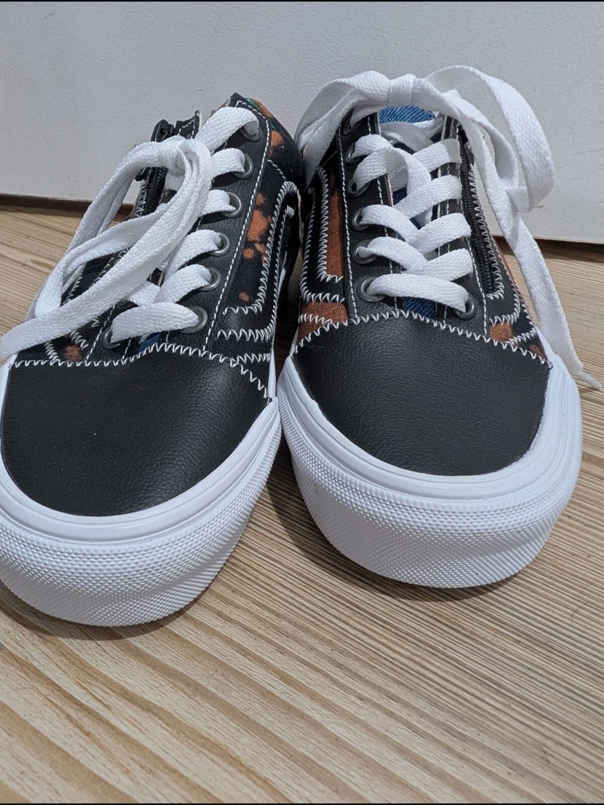 Vans Vans Black & Brown Leopard Low-Top Sneakers with Studs Size US 5.5 / IT 35.5 - 2 Thumbnail
