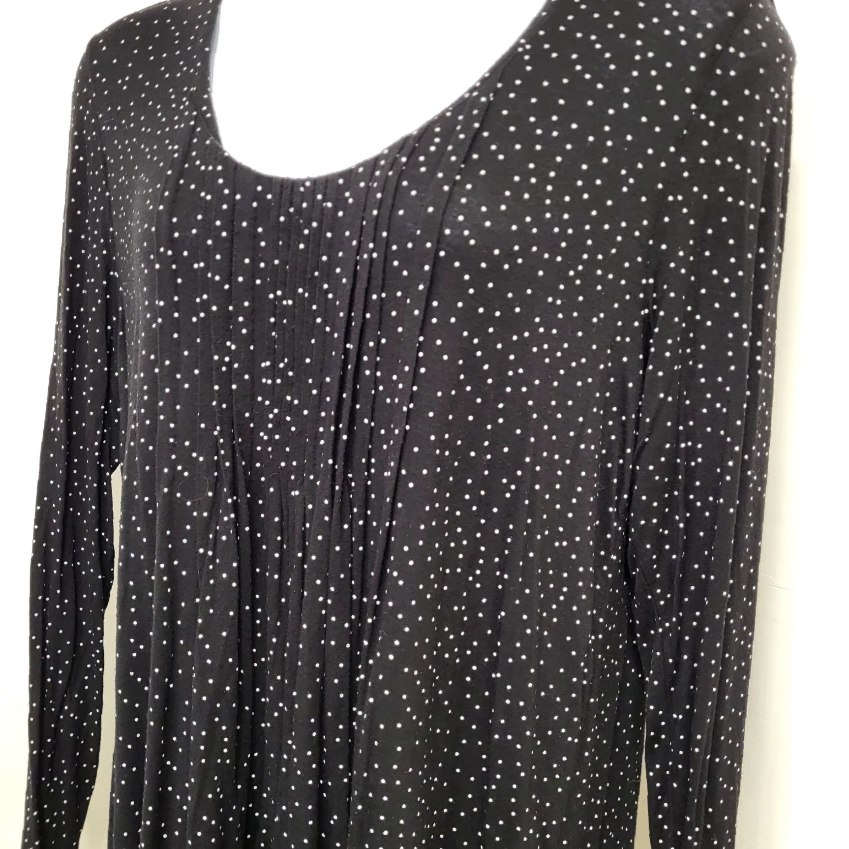 Ellen Tracy Ellen Tracy Blouse Women's 2X Polka Dot Long Sleeve Shirt Black/Pink Trim Casual Women’s Shirt Size XXL / US 16-18 / IT 52-54 - 2 Thumbnail