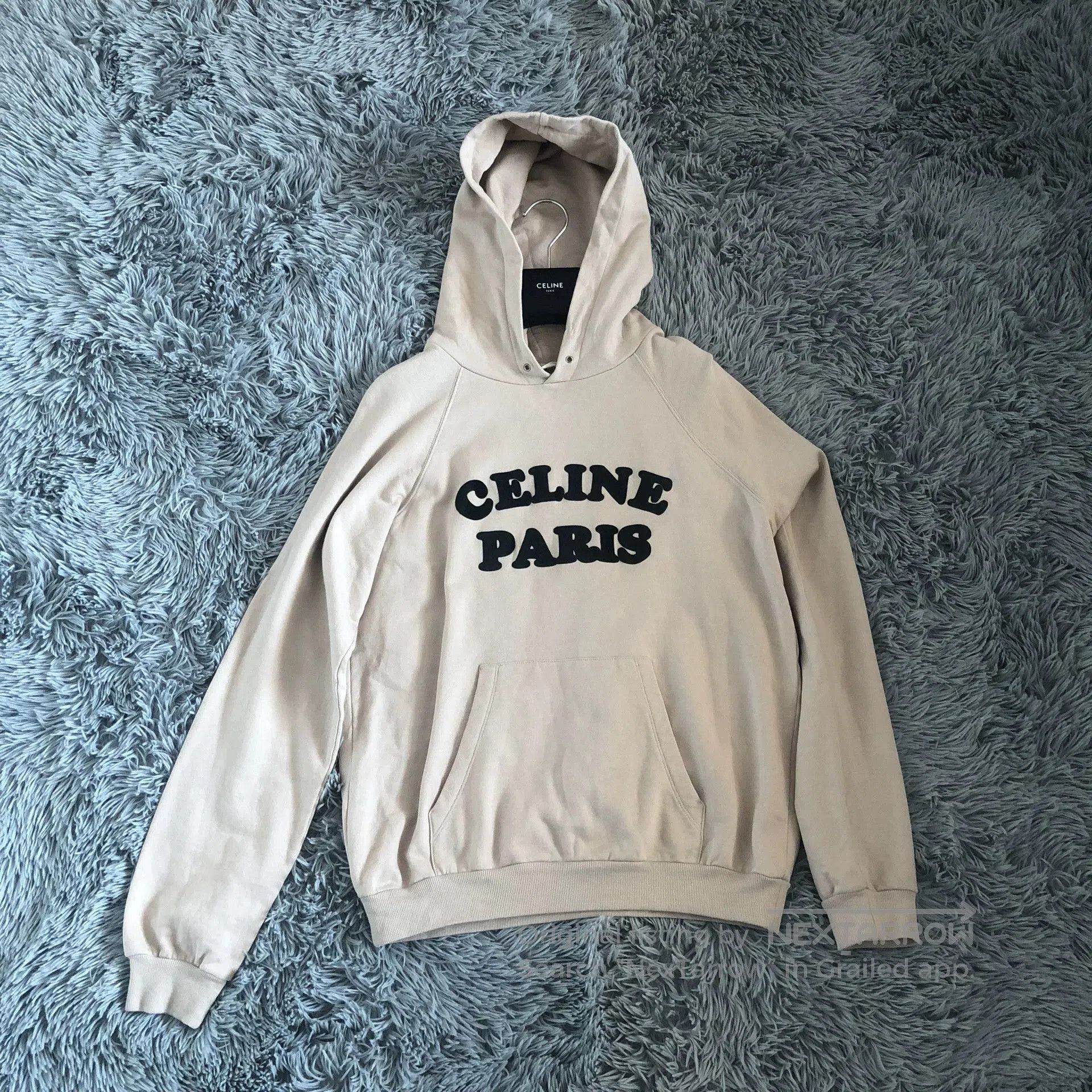Celine Celine Paris Flocked Logo Hoodie. Size US M / EU 48-50 / 2 - 1 Thumbnail