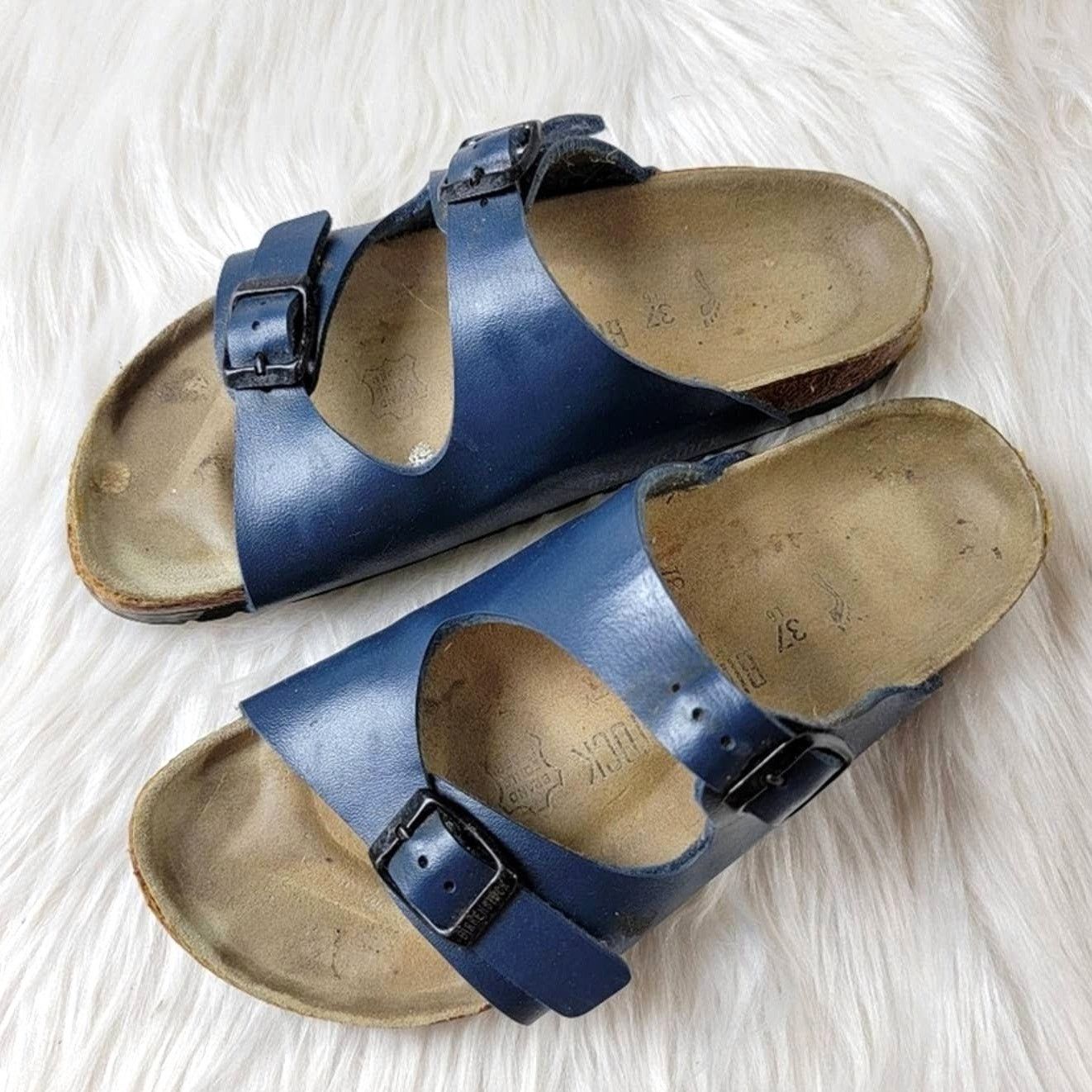 Birkenstock Birkenstock Navy Blue Leather Milano Sandals - 6 Size US 6 / IT 36 - 1 Thumbnail