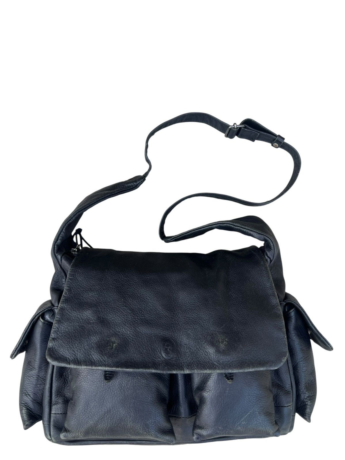 Leather Vintage ROSSI Florence Italy Faded Patina Cargo Sling Bag Size ONE SIZE - 1 Thumbnail