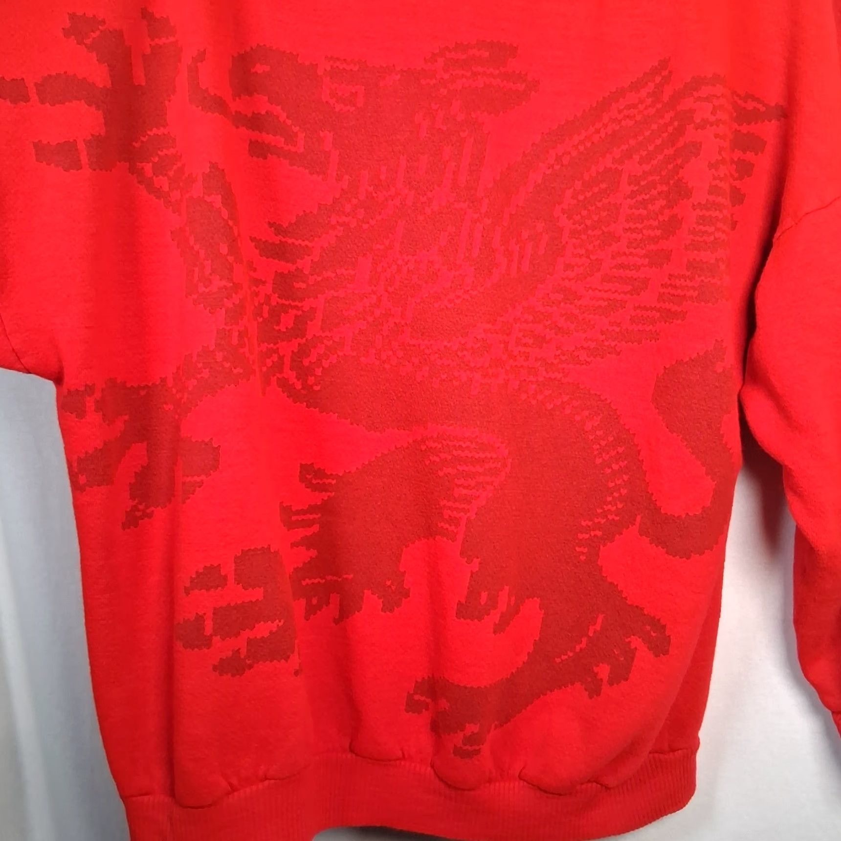 Griffin VINTAGE VA-HO Griffin Sweatshirt Shirt Women S Red Mock Neck Pullover Knit Acrylic - 90s Style? Size S / US 4 / IT 40 - 4 Thumbnail