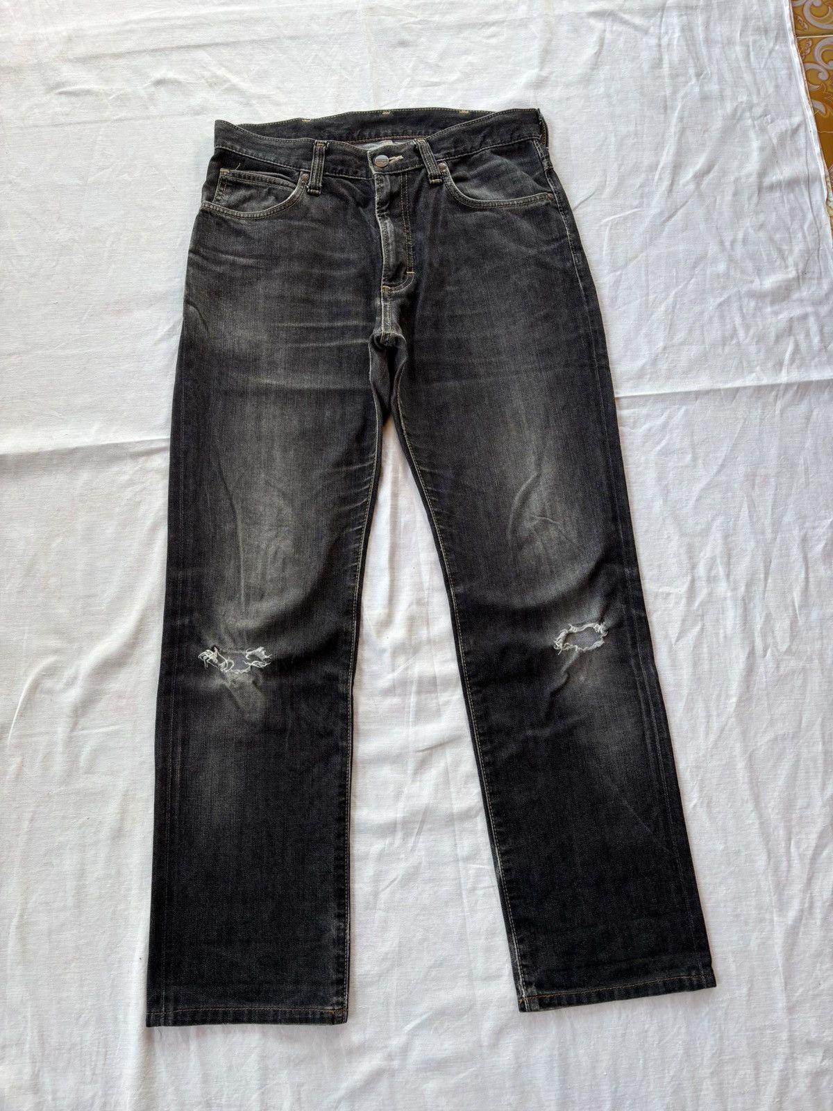 Wrangler Vintage Wrangler Black Distressed Denim Jeans Size US 31 - 3 Thumbnail