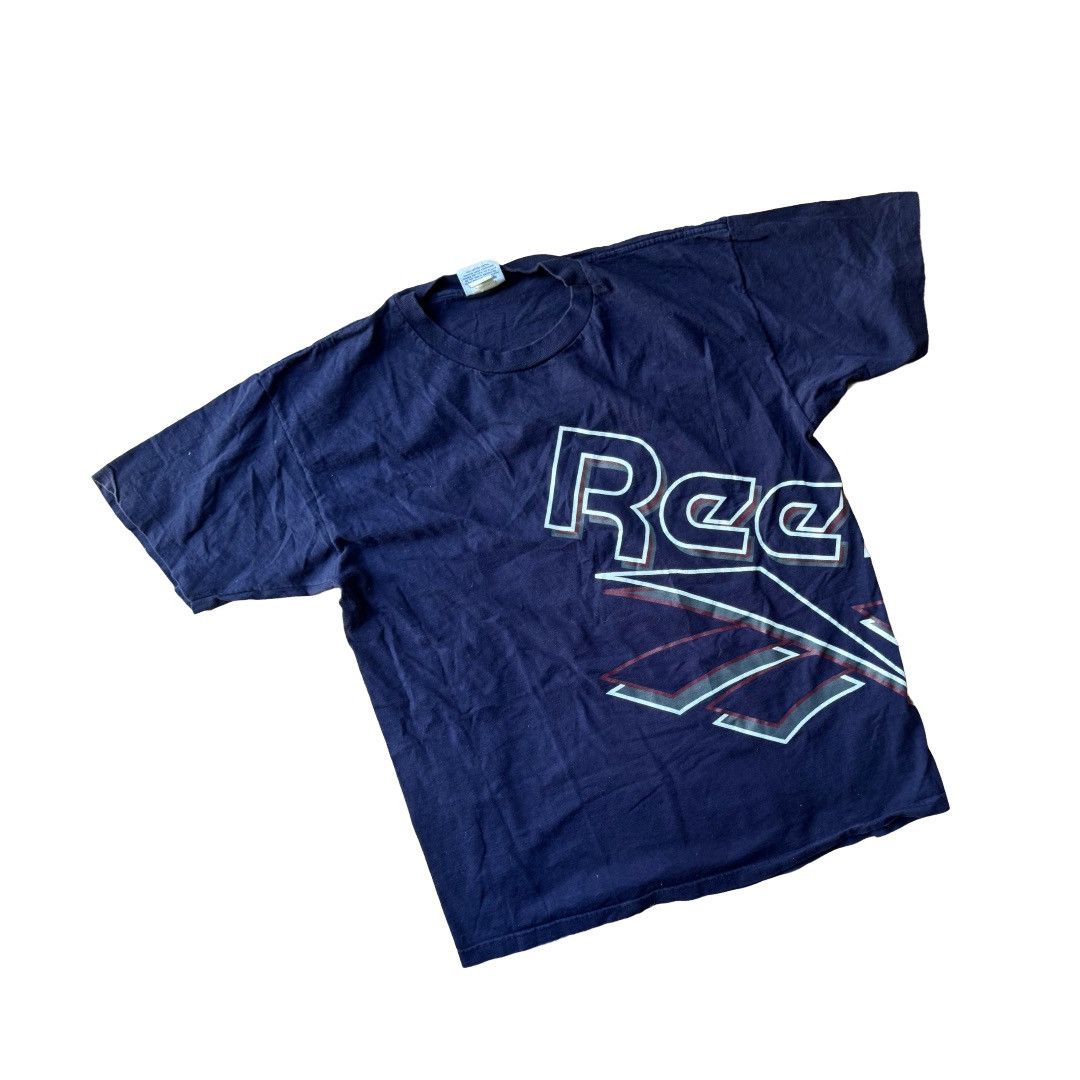 Other Vintage 90s REEBOK Spell Out Heather Blue T-SHIRT Size US XL / EU 56 / 4 - 1 Thumbnail