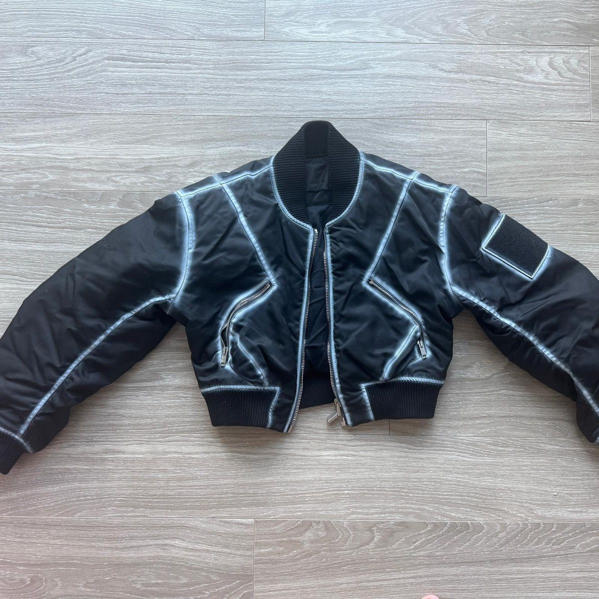 Chito × Givenchy Givenchy x Chito Spray Paint Cropped Bomber Jacket Size XXS / US 00 / IT 34 - 1 Thumbnail