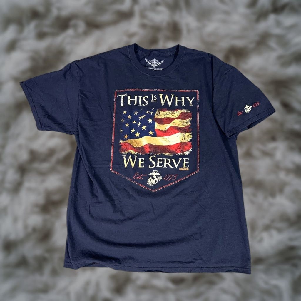 Vintage Y2K USMC "This Is Why We Serve" Graphic T Shirt Men's XL Veterans Size US XL / EU 56 / 4 - 1 Thumbnail